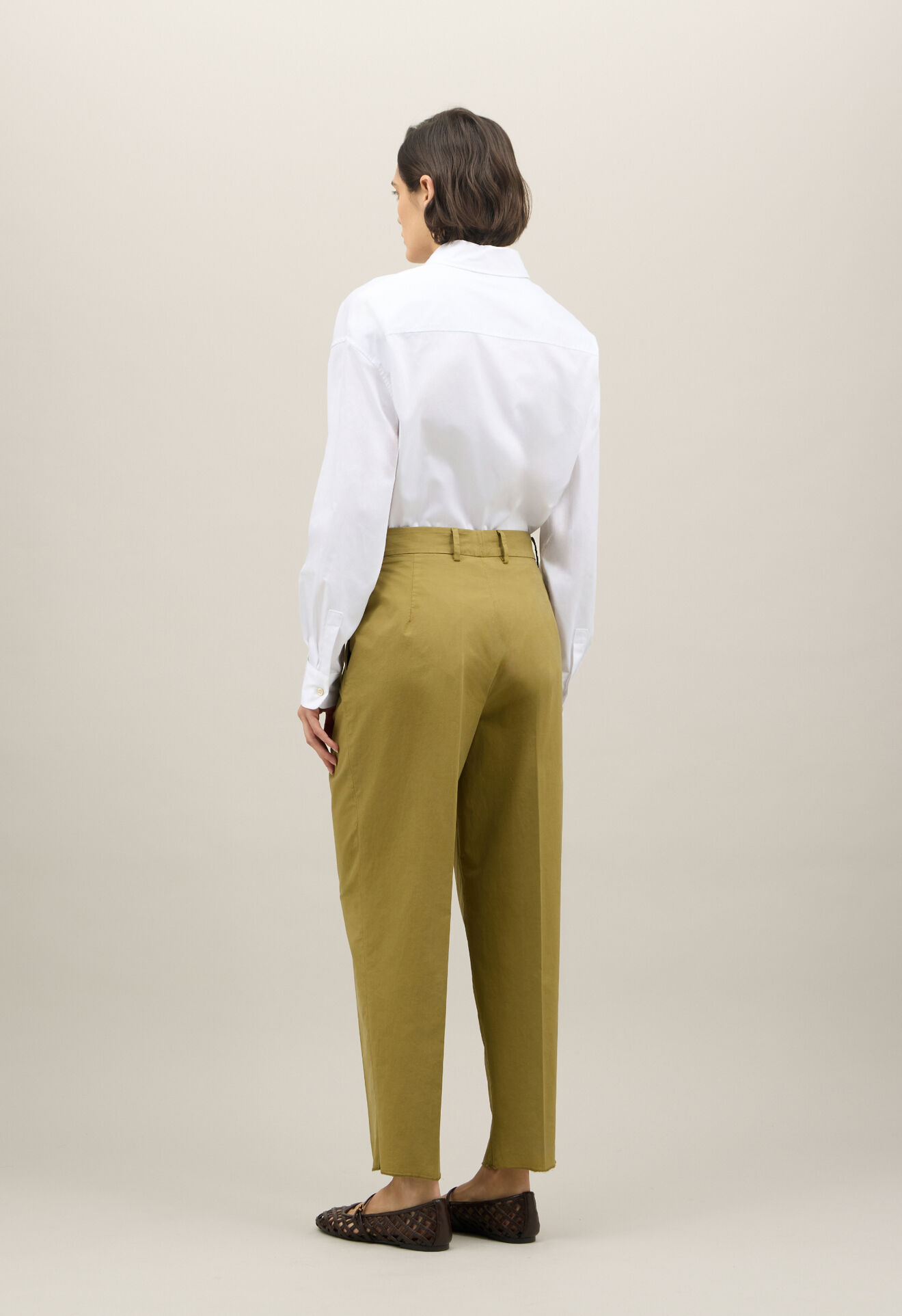 Boglioli Light Popeline Cropped Trousers Green 88056QSB3439002150544