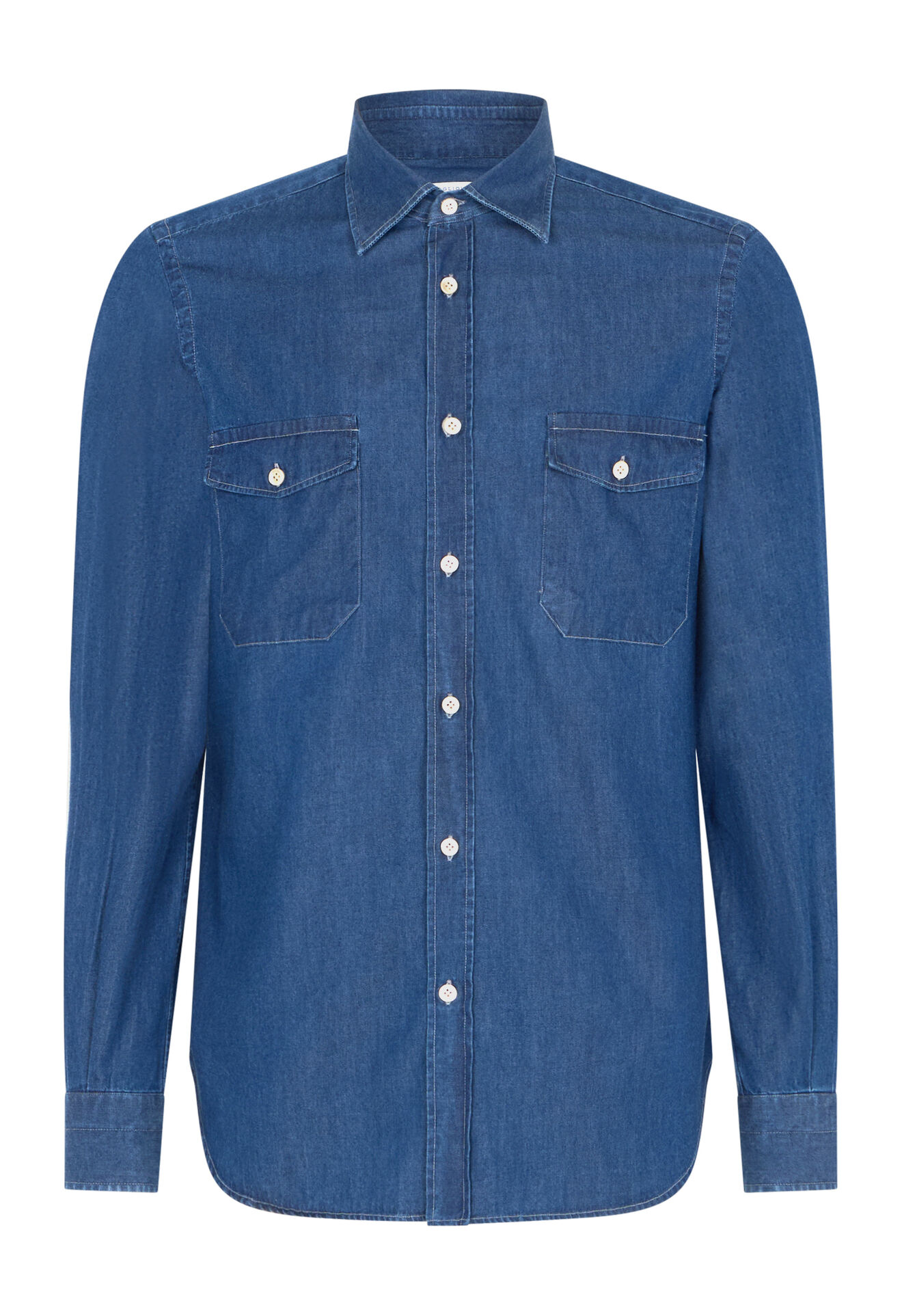 Boglioli Chambray Western Shirt Blue Jeans 589LFB5855001080780