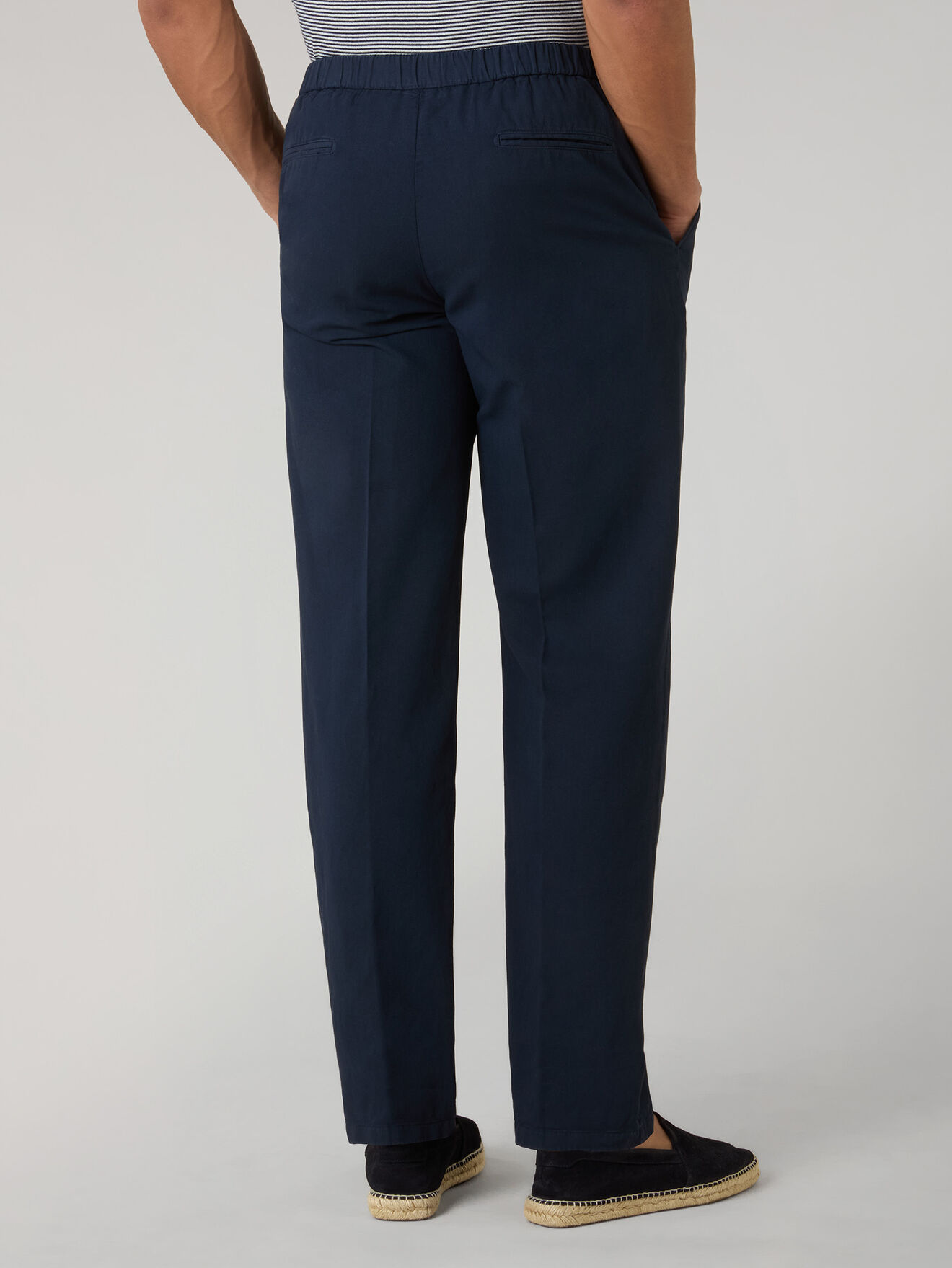 Boglioli Garment Dyed Cotton Linen gabardine Joggers Blue 80927QSB6403001086R0784