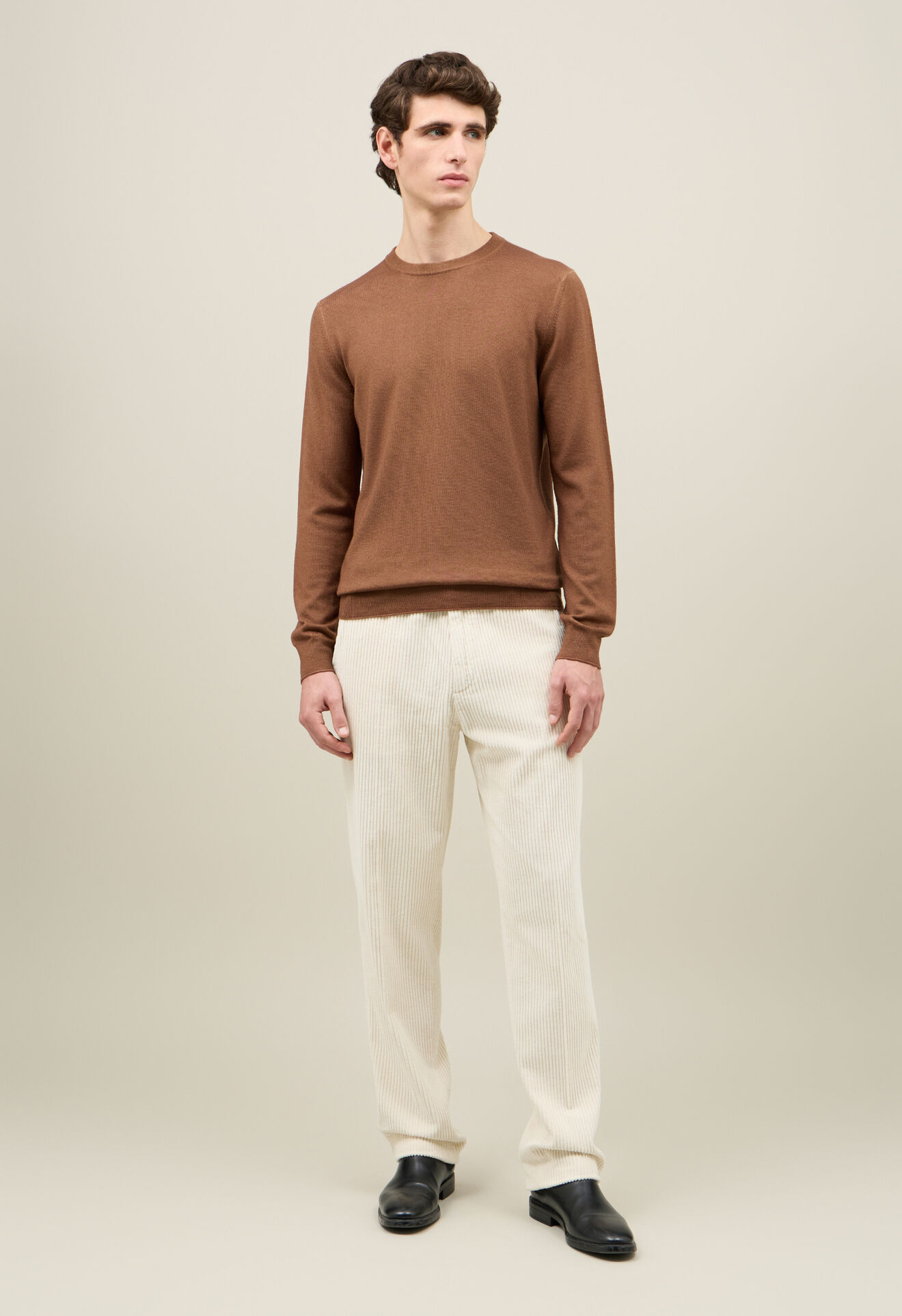 Boglioli Garment Dyed Wool Crewneck Brown 91307TFA0802001080442