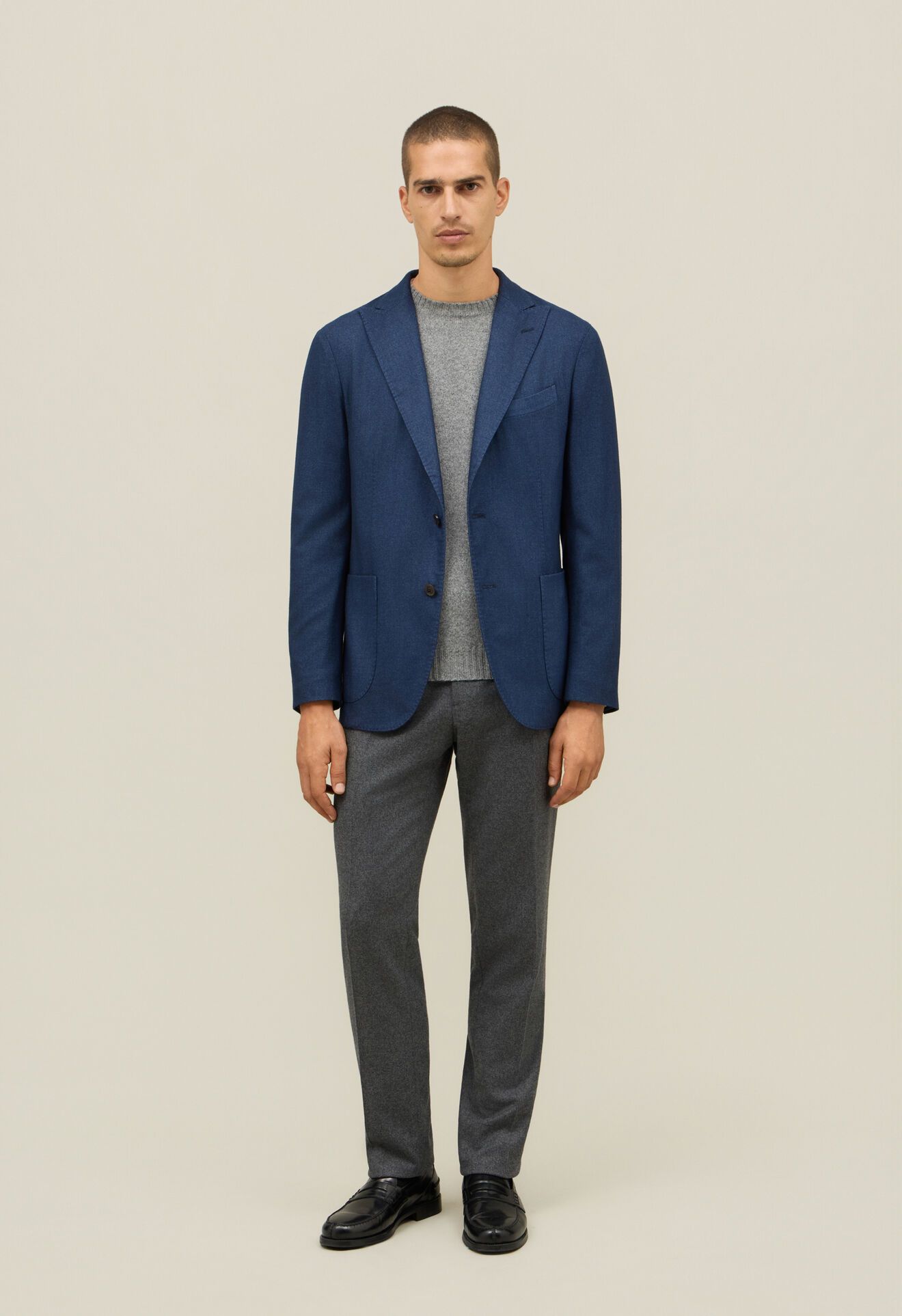 Boglioli Garment Dyed Wool K-Jacket Blue N6302JFA041500150R0784