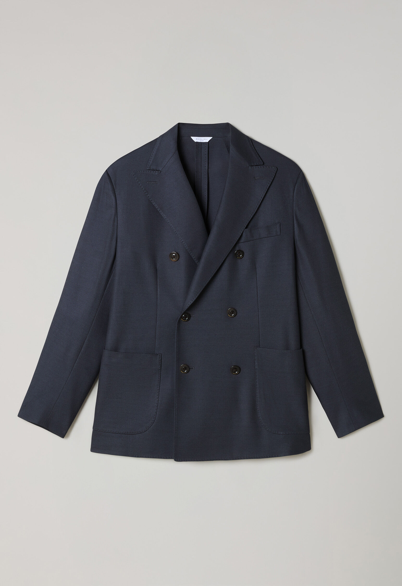 Cotton Jersey double-breasted Dover Jacket in Grey: Luxury Italian