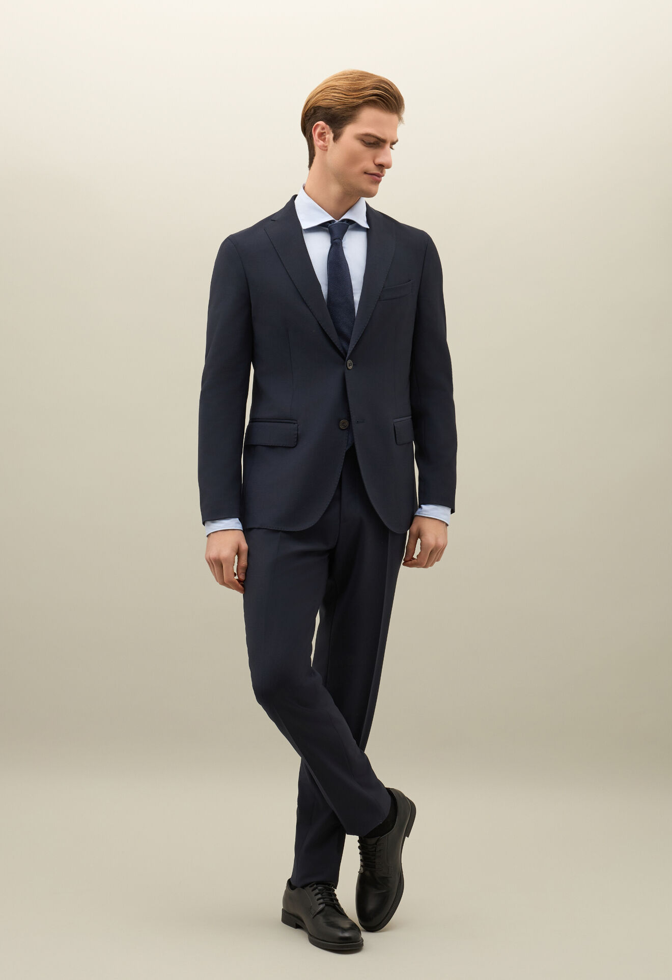 Boglioli Stretch Wool Canva K-Suit Blue N12H2ESB5109001506R0780