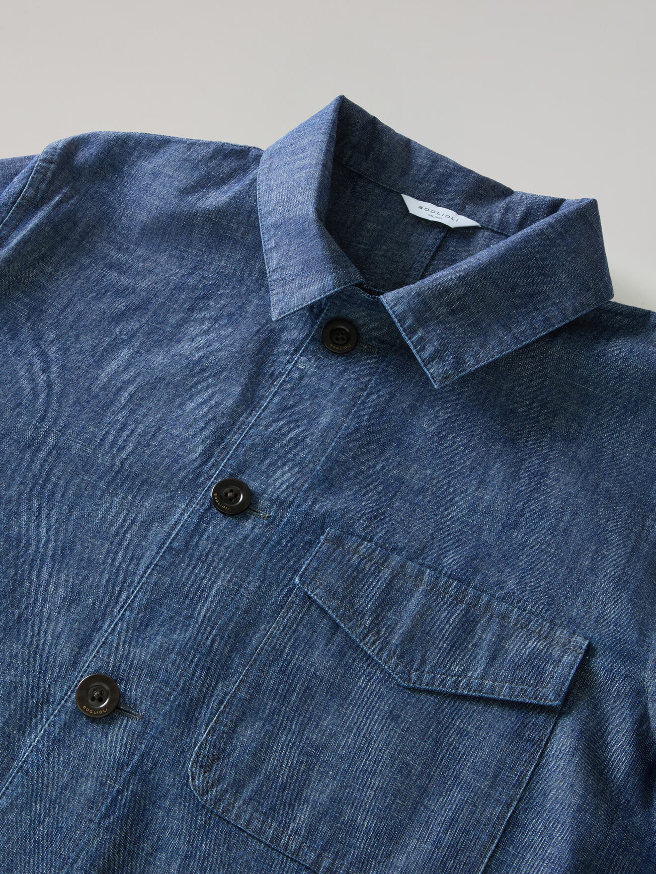 Boglioli Indaco Denim Workwear Jacket Blue Denim 63800EWSB6016001090770