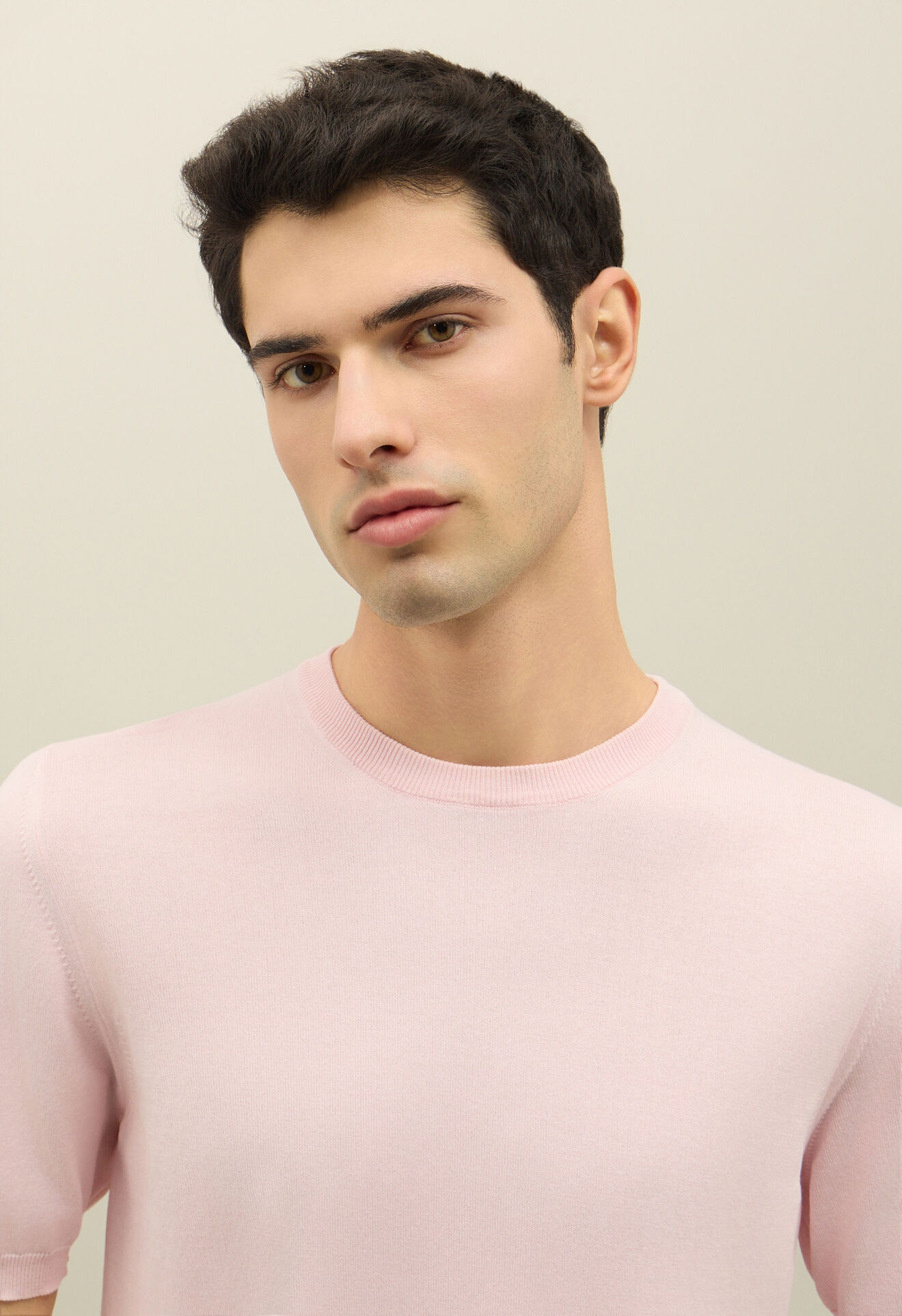 Boglioli Garment Dyed Cotton T-Shirt Pastel Pink 91555TSA0803001080931