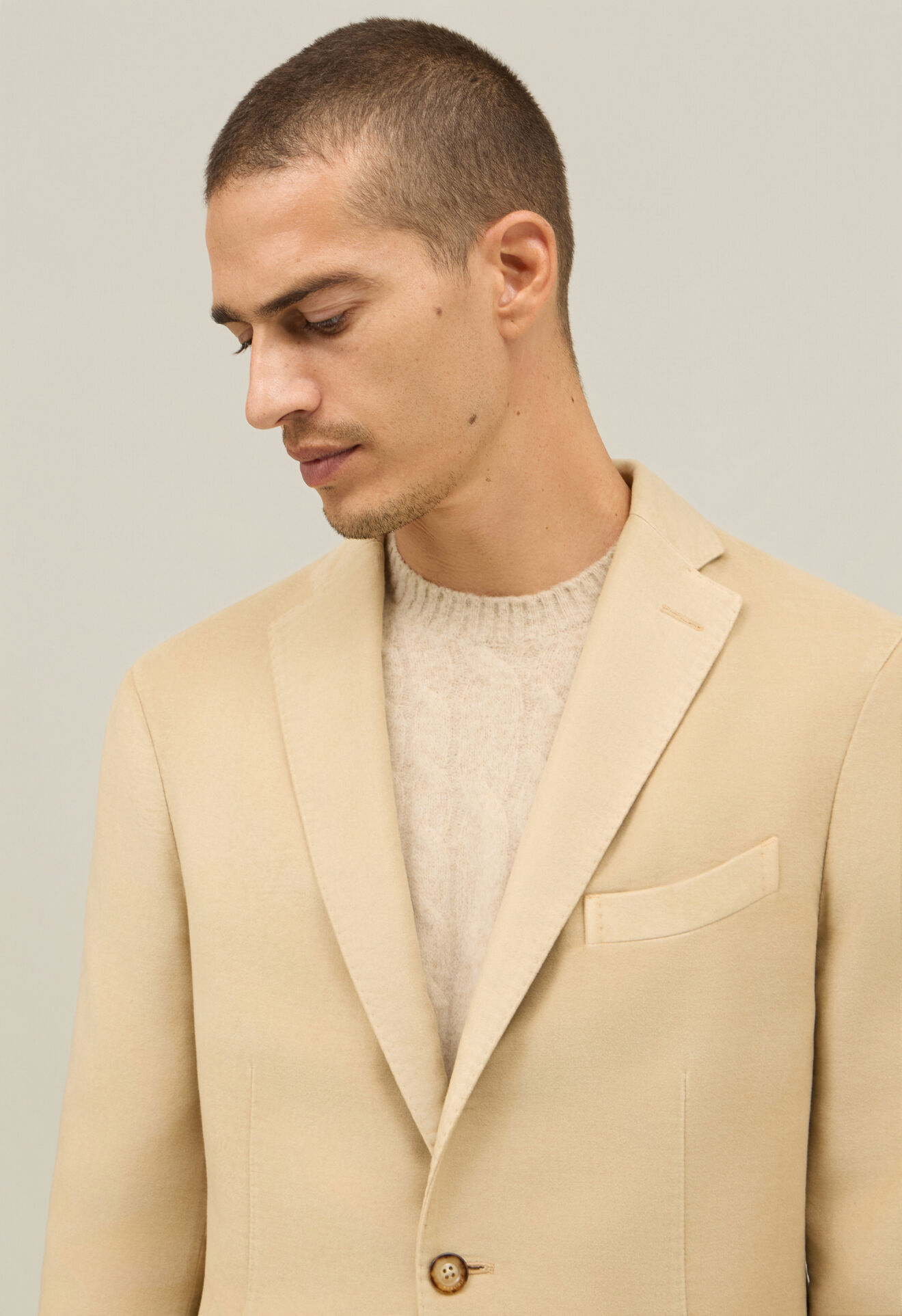 Boglioli Garment Dyed Moleskin K-Jacket Beige N1302QFB540800150R0244