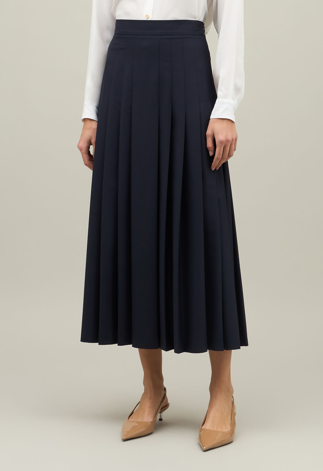 Boglioli Leichter Faltenrock aus Wolle Blau 77020SA0079002150790