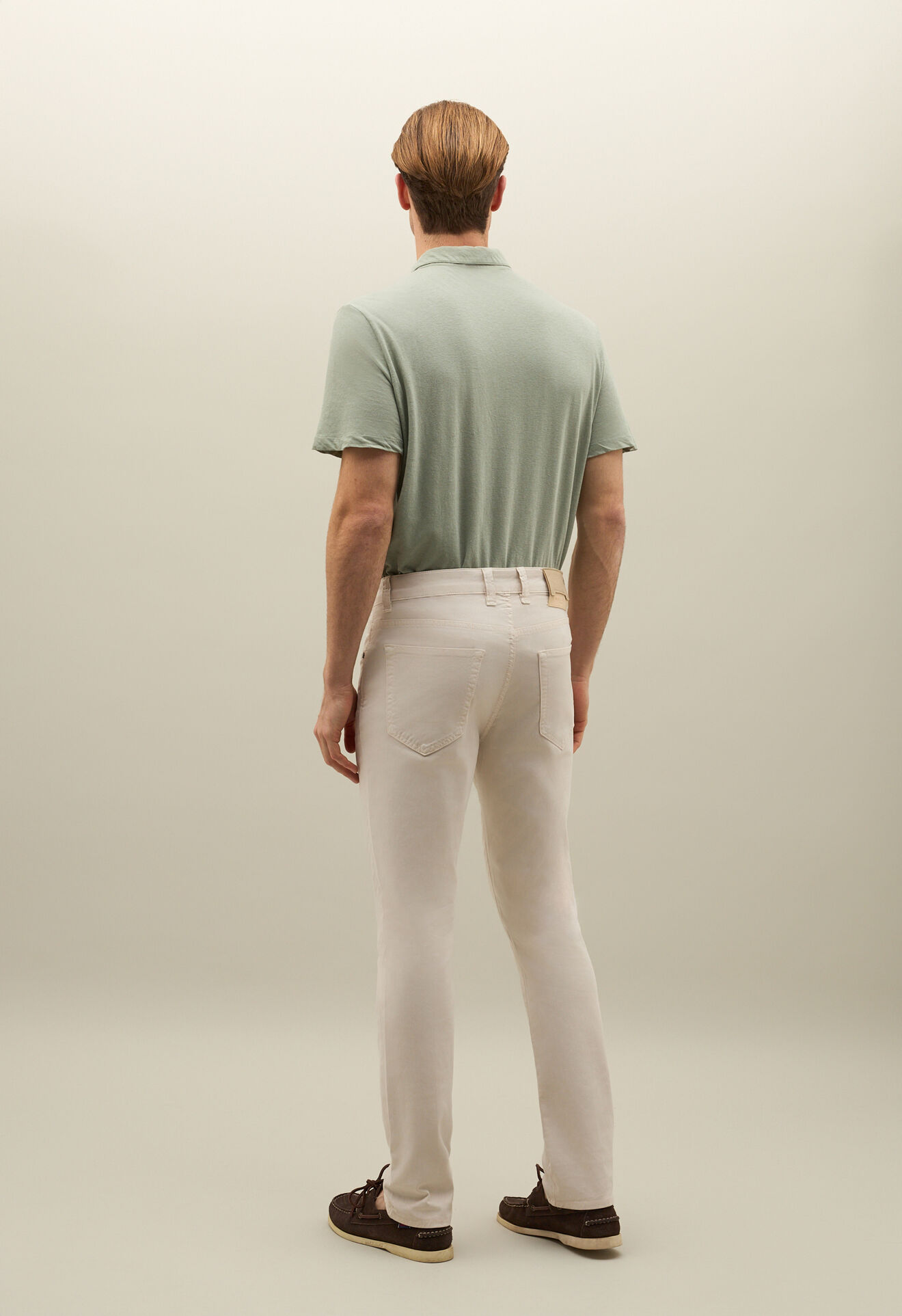 Boglioli Stückgefärbte Five-Pocket-Hose aus Baumwolle und Seide Weiß 89889QSB3754001080215