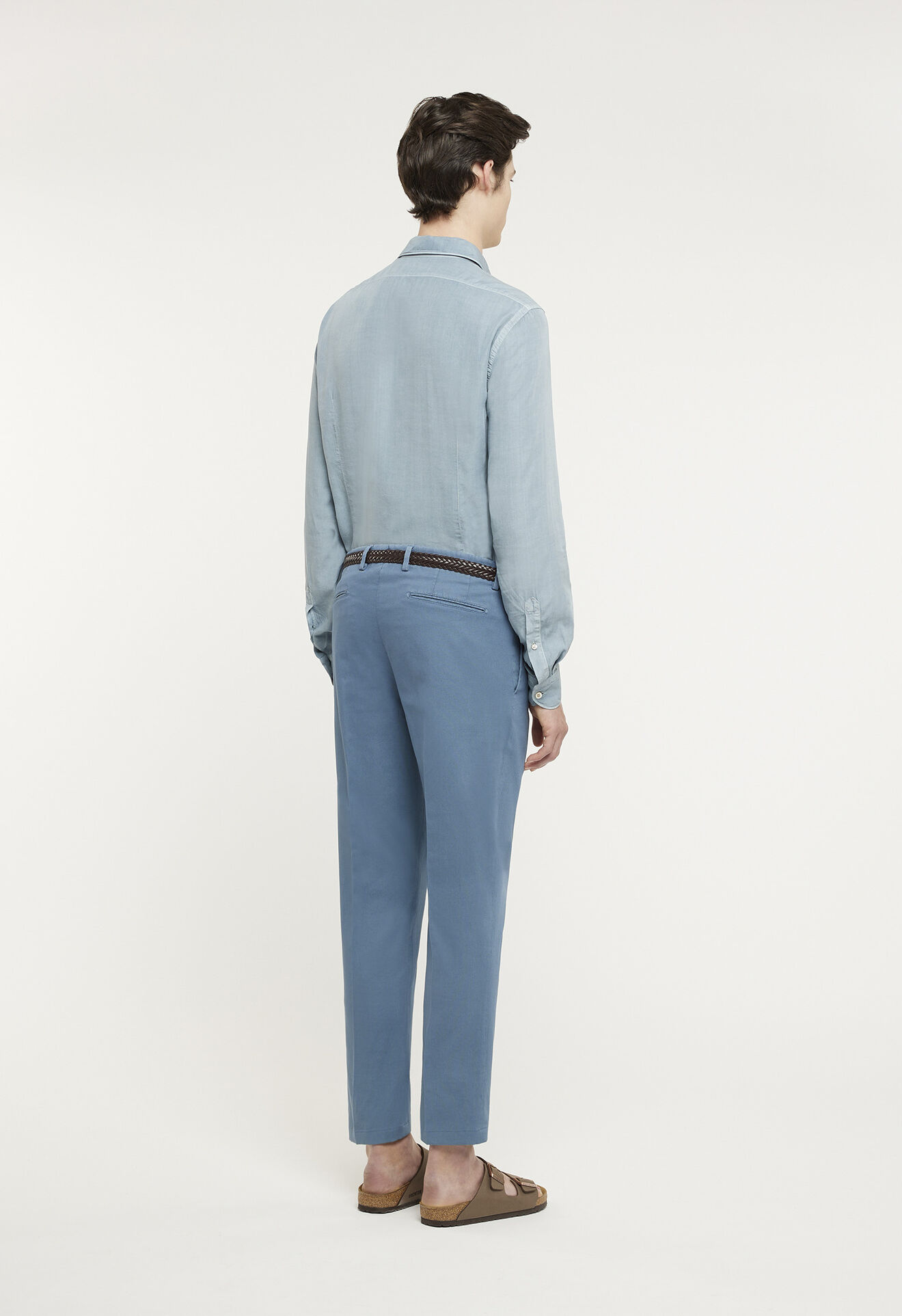 Boglioli Sky blue stretch cotton piqué trousers Sky blue 80915QBAP420001086R0660