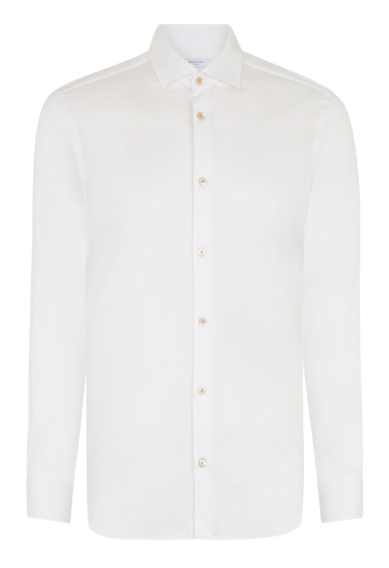 Cotton Silk Jersey Shirt in White: Luxury Italian Shirts for Men  