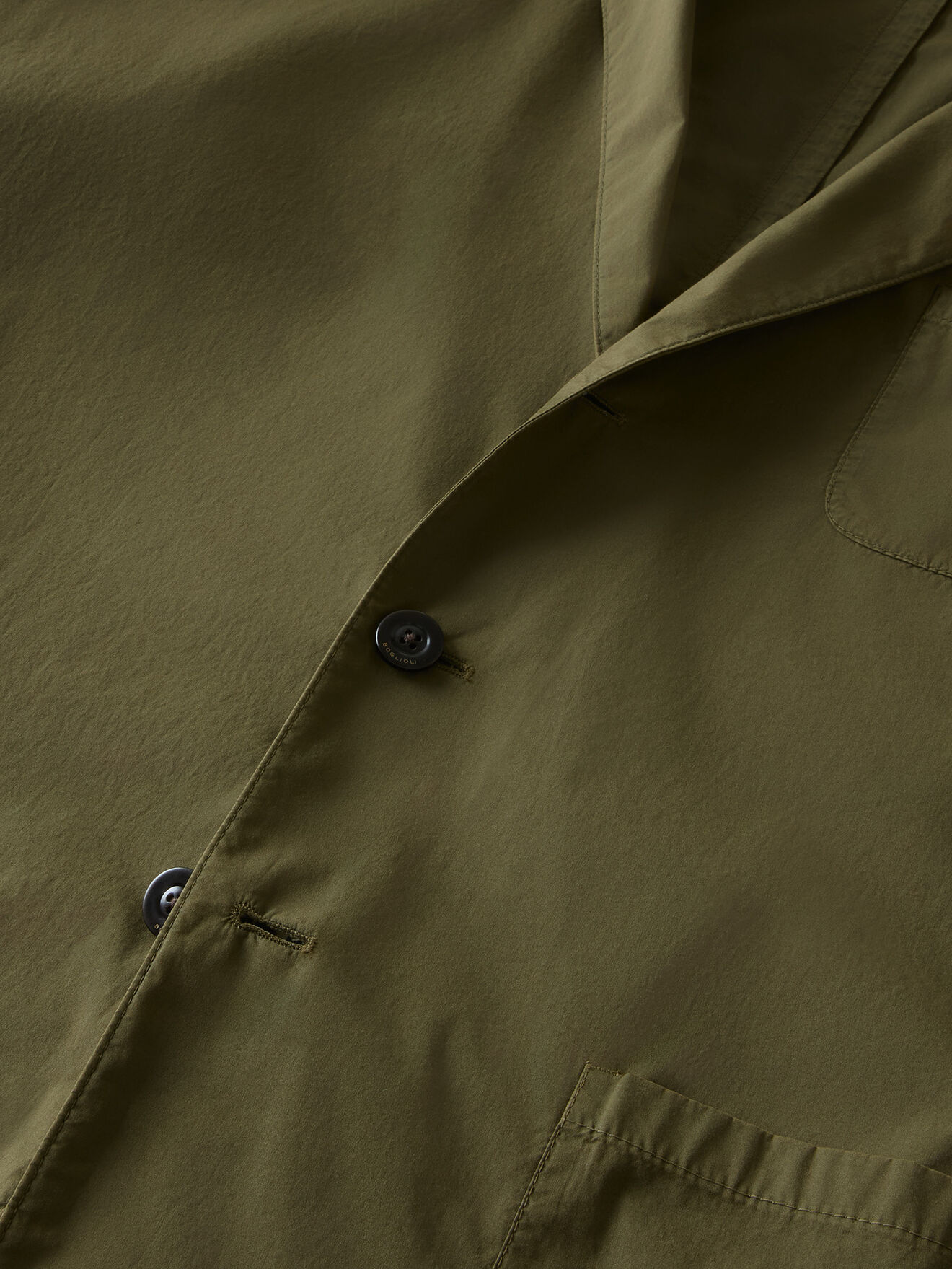 Boglioli Garment Dyed Popeline Papier Khaki Jacket Green 63601QSB641800109R0565