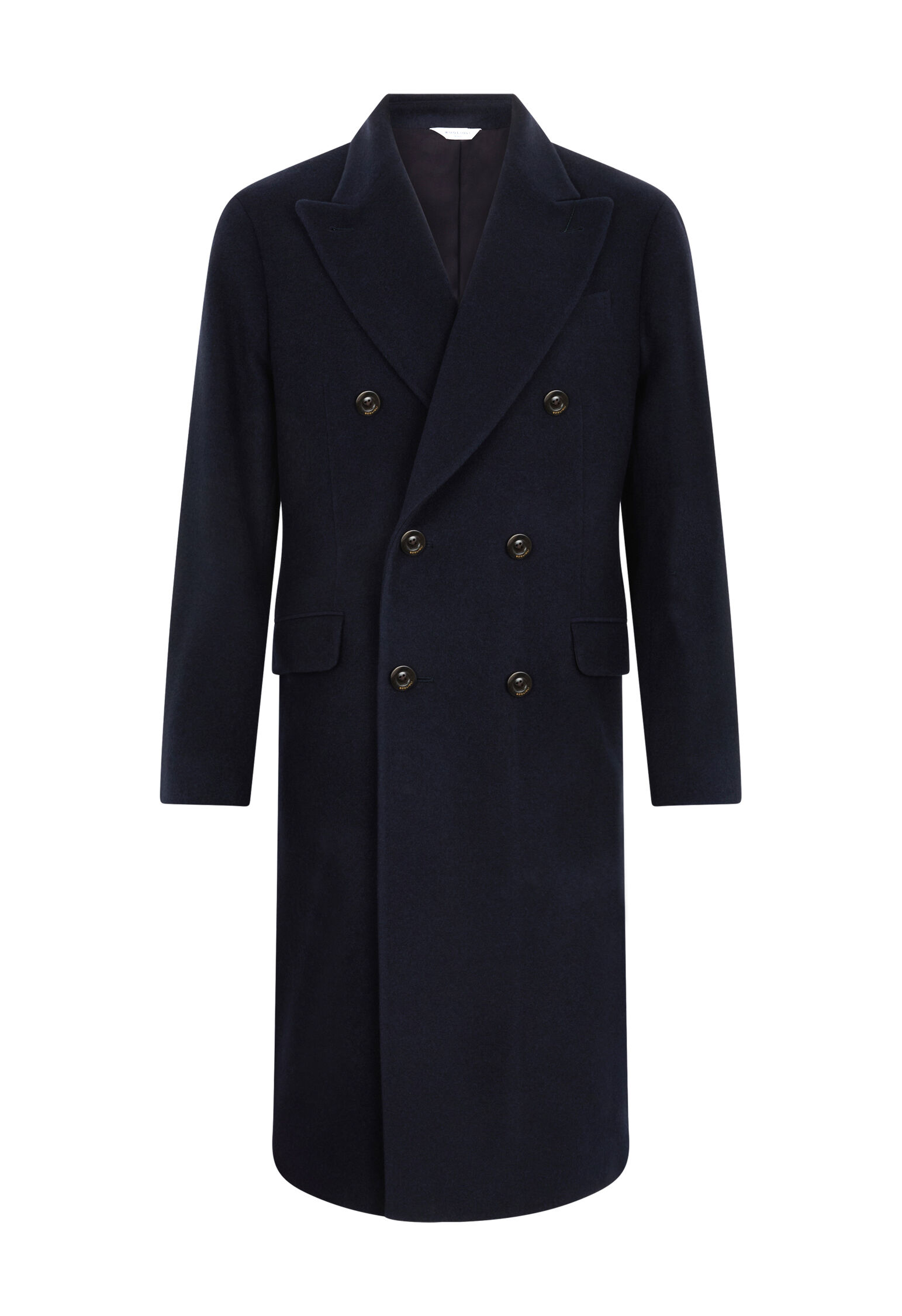 Cashmere B-Line Coat in Blue: Luxury Italian Coat for Men | Boglioli®