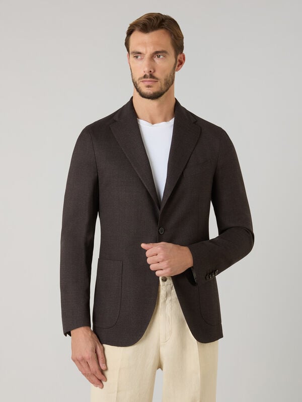 Boglioli Light Wool honeycomb K-Jacket Brown N5202ESA053400150R0480