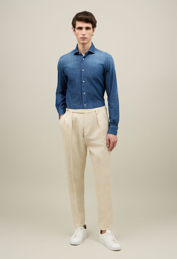 Boglioli Cotton Linen Leisure Trousers White 80931QSA0854001320215