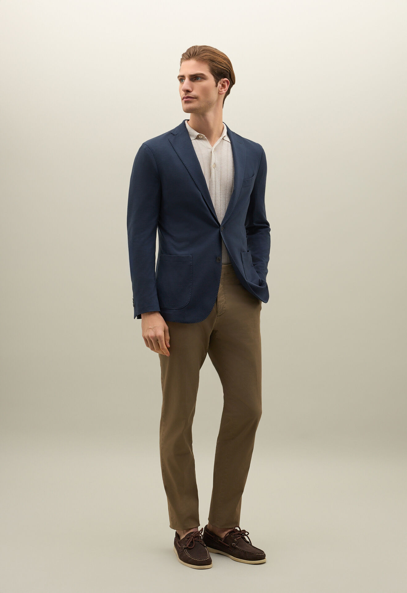 Boglioli K-Jacket aus leichtem Wolljersey Blau N1302ESB470100150R0780