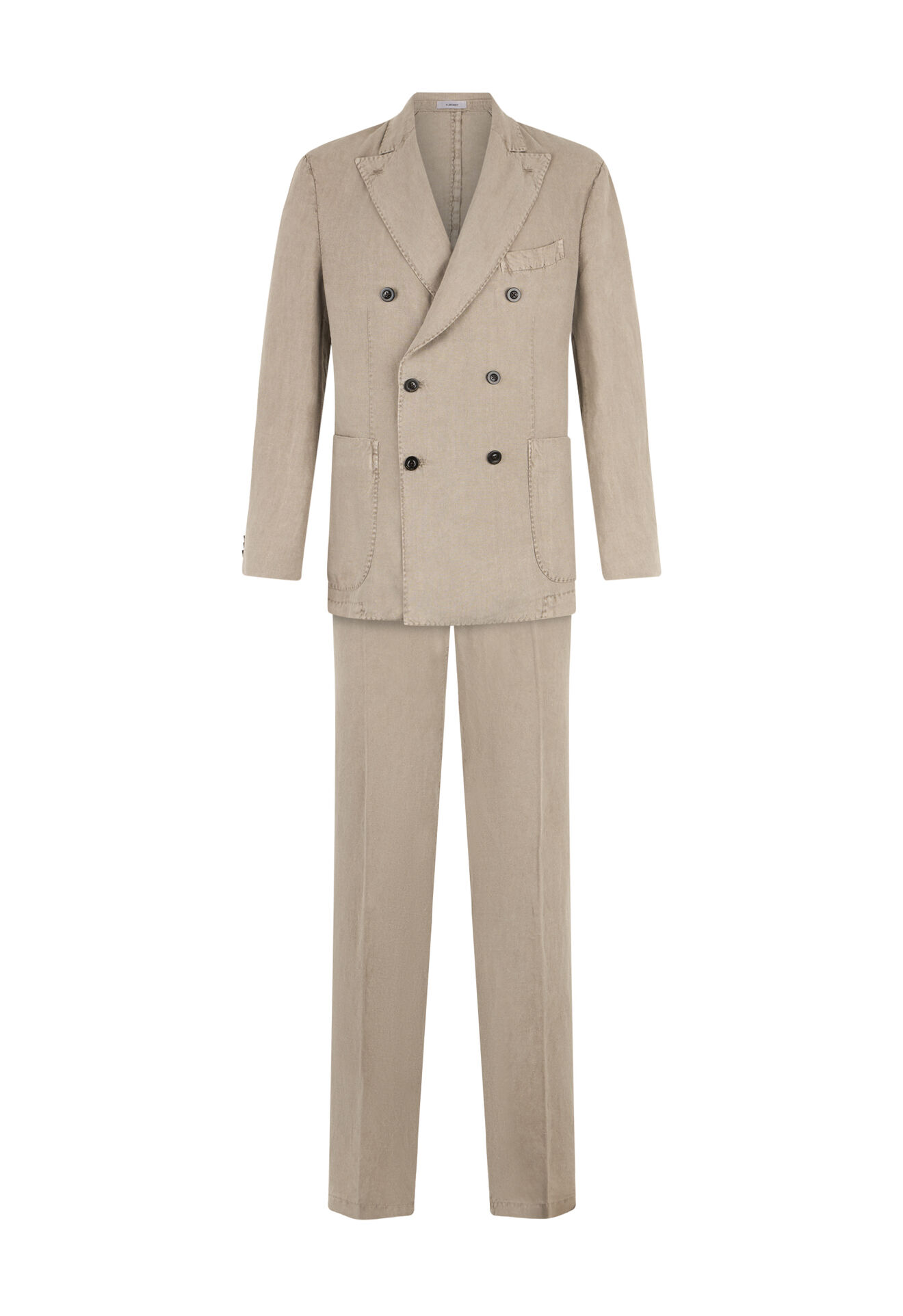 Boglioli Doppelreihiger K-Suit aus Leinen mit Tinto-Terra-Färbung Braun N43H2QSB5426001506RT401