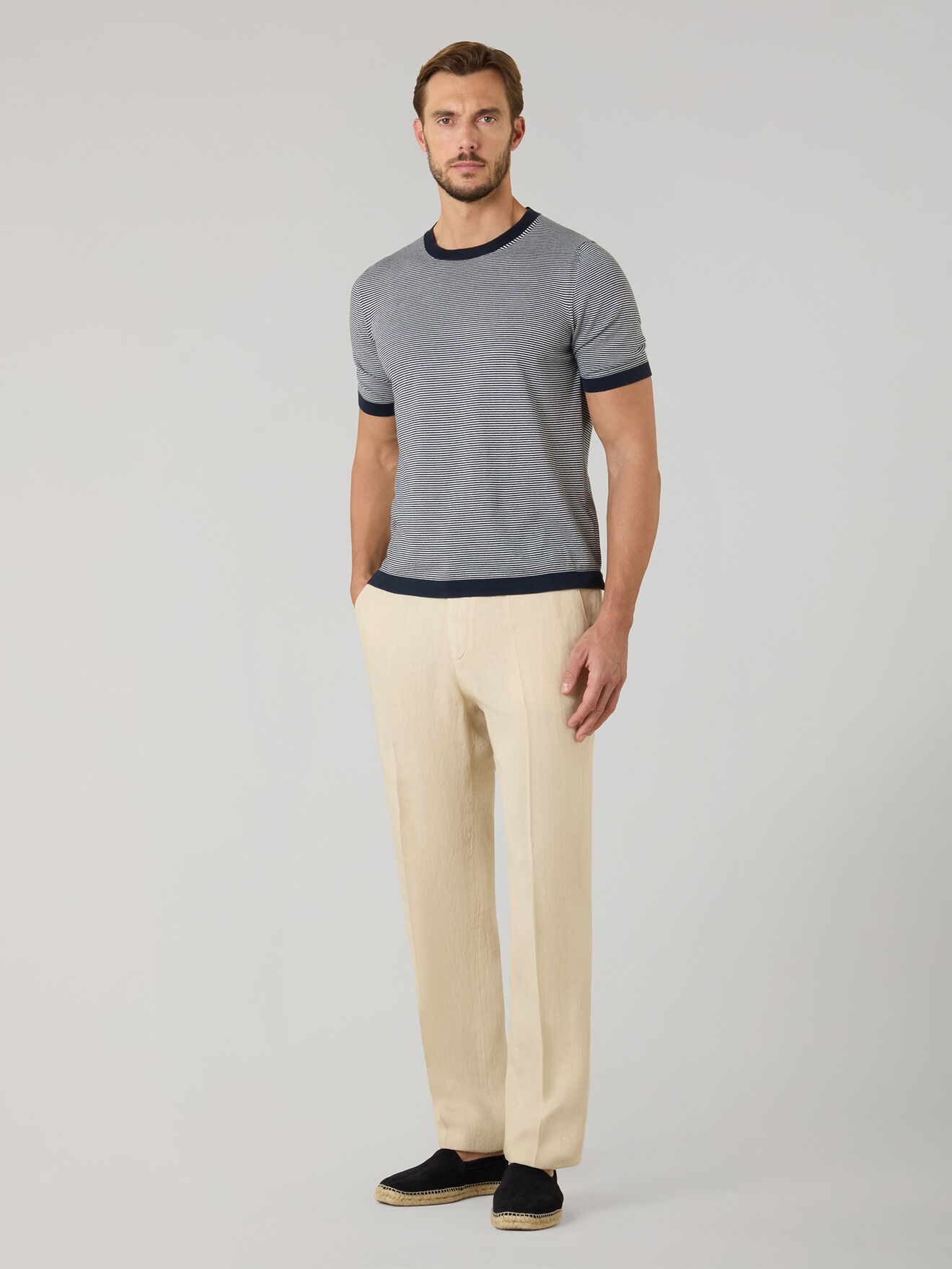 Boglioli Garment Dyed Linen Joggers Beige 80927QSA0426001086R0215