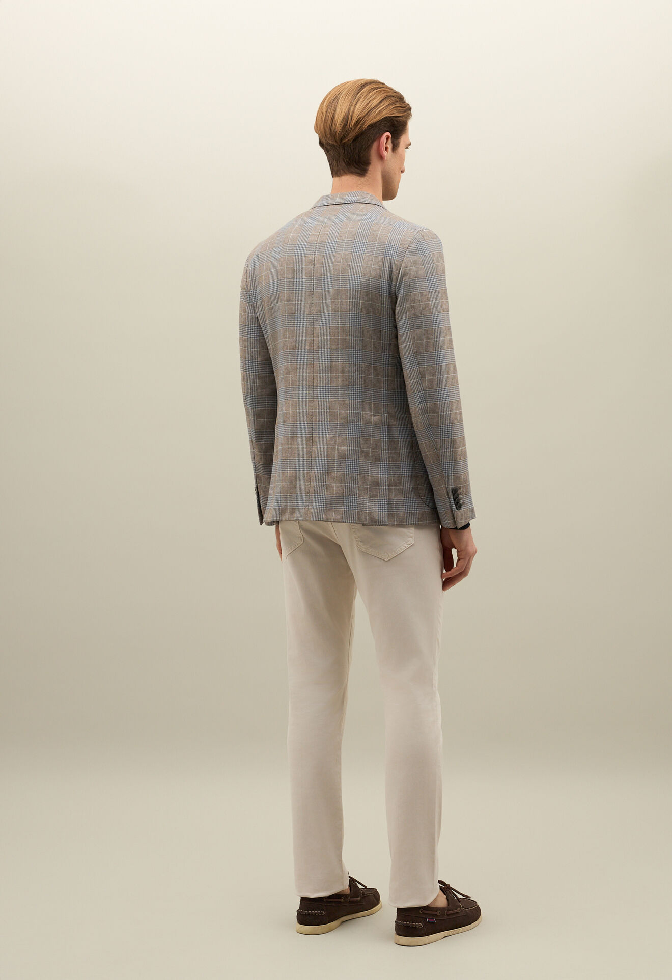 Boglioli Prince of Wales Wool Silk Dover Jacket Pattern X2902ESB502200123R0491