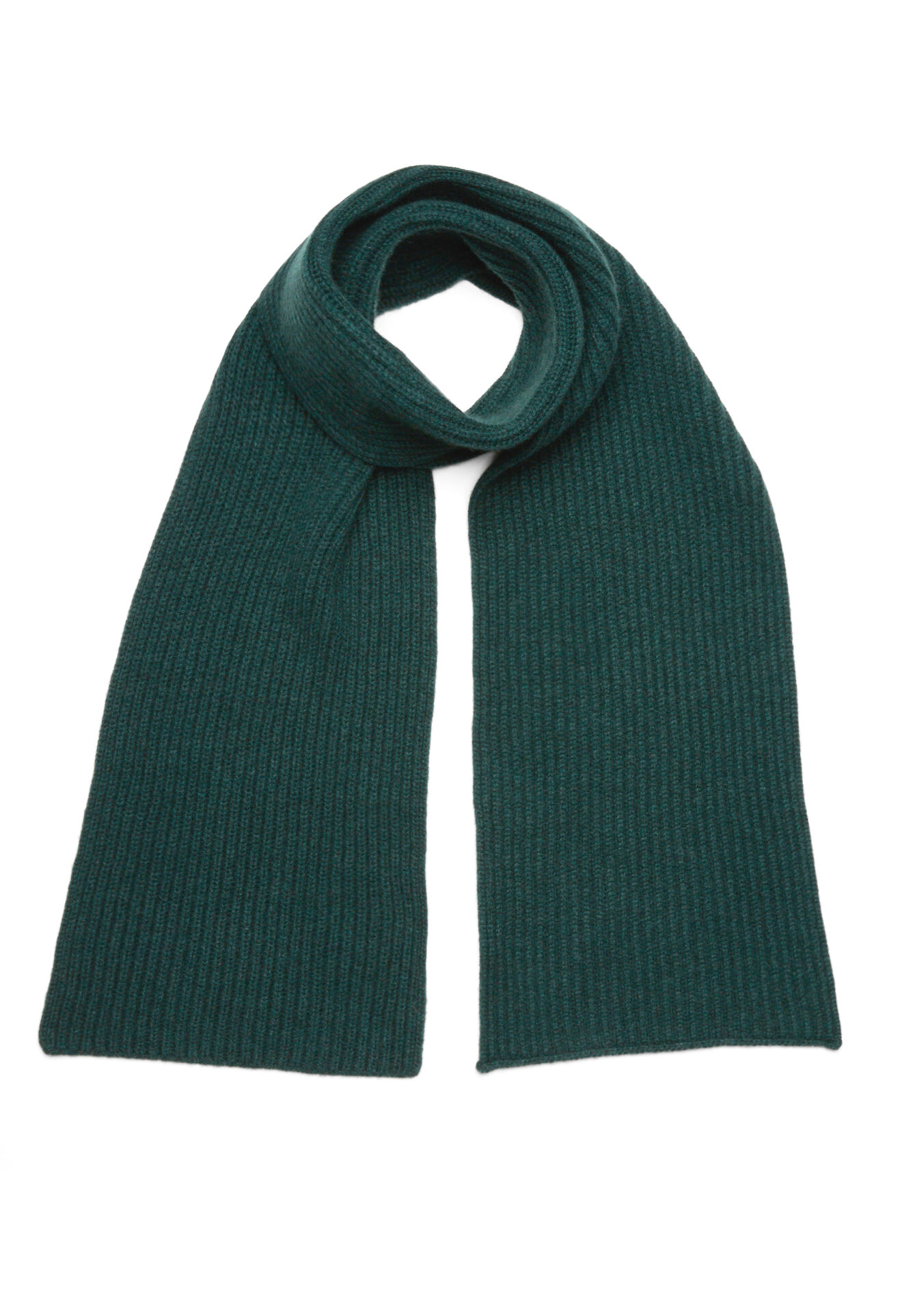 Pure cashmere knit scarf in Dark green: Luxury Italian Accessories