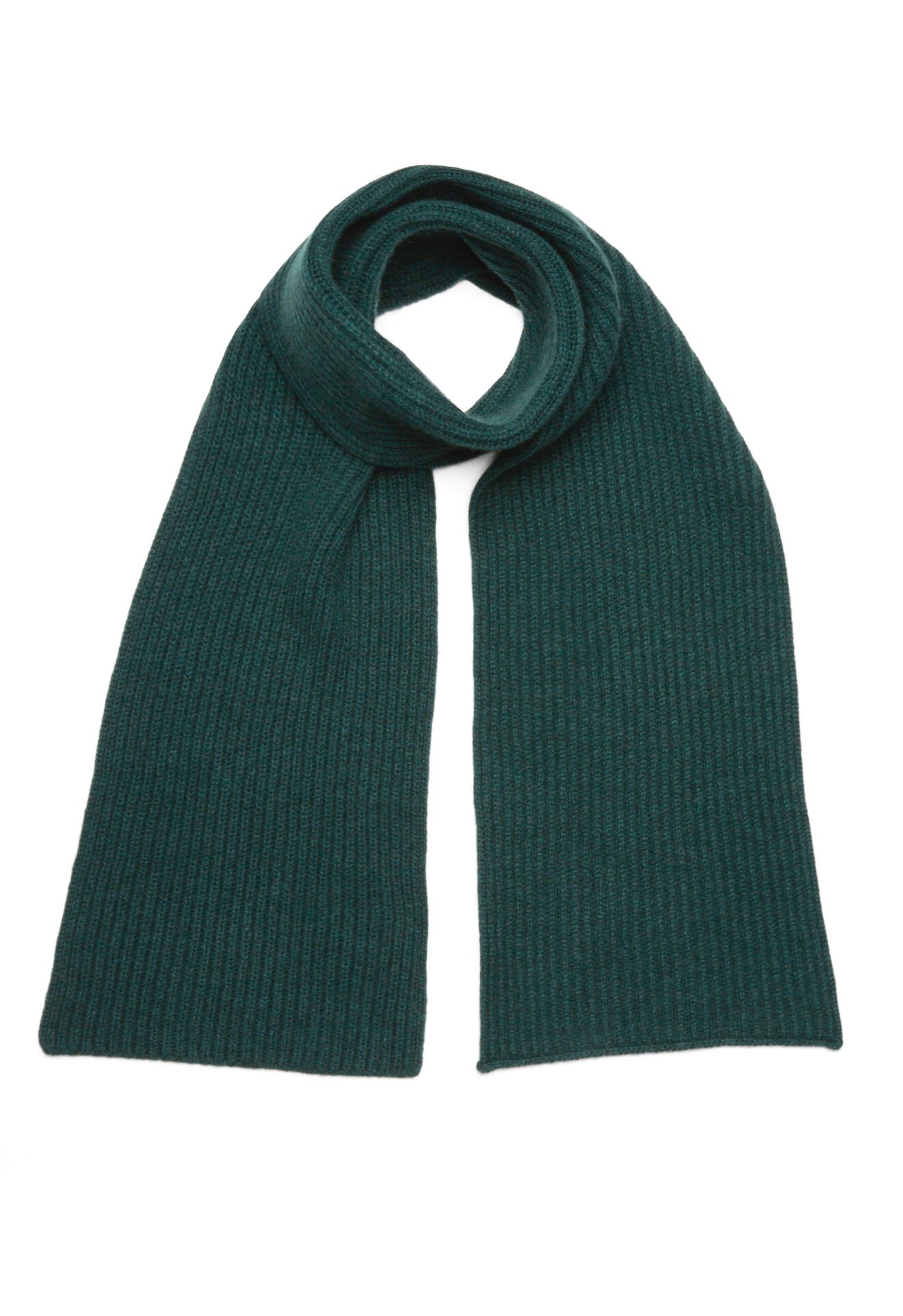 Boglioli Pure cashmere knit scarf Dark green 20259FB2907001080580