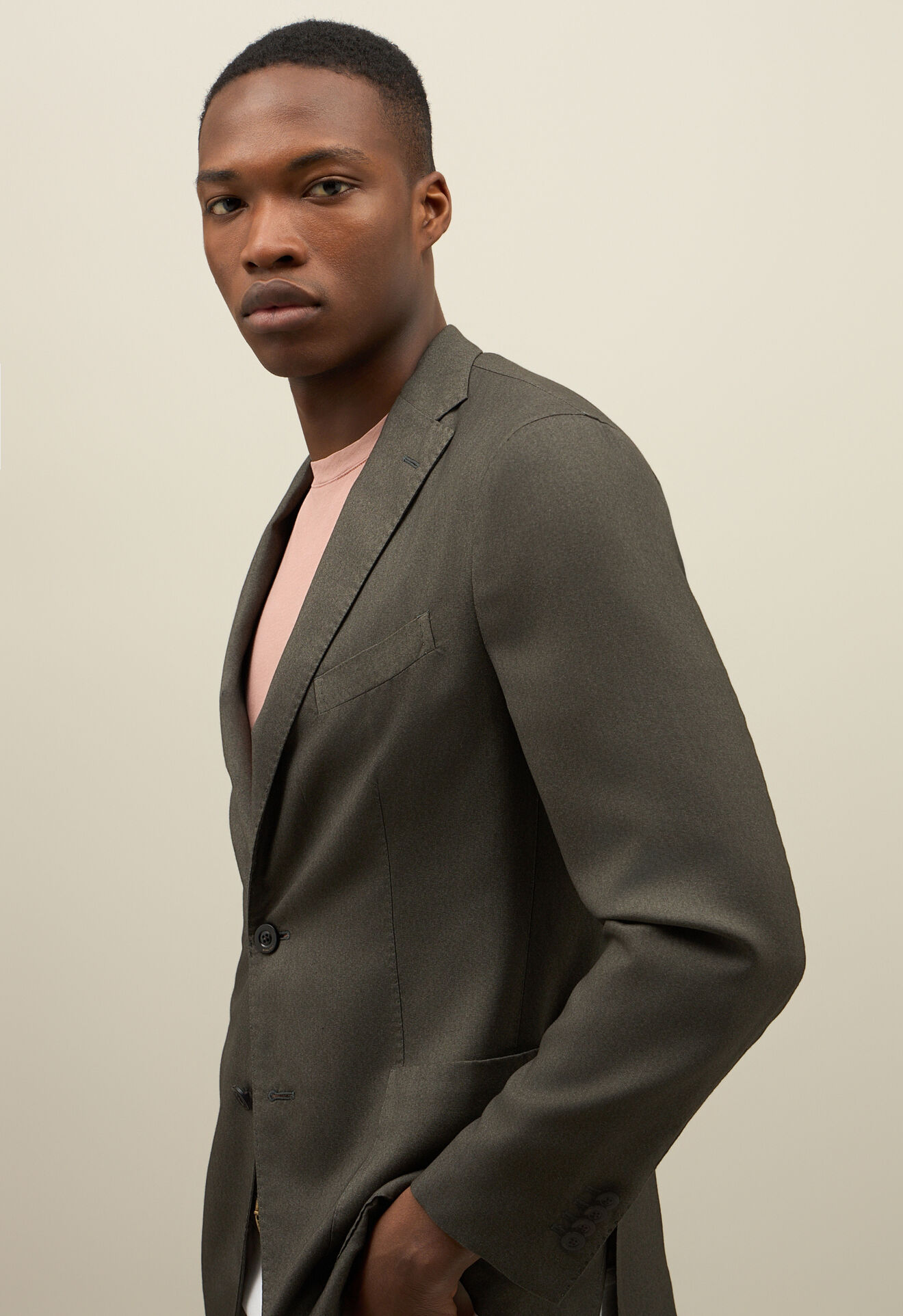 Boglioli Stückgefärbte K-Jacket aus Kaschmir-Seide Grün N1302JSA001700150R0585