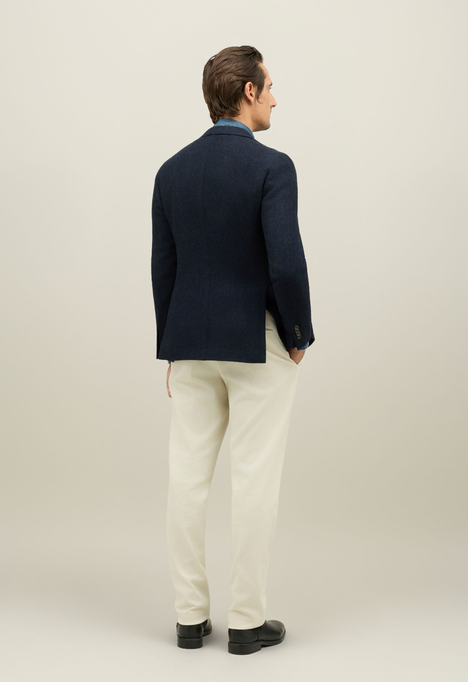 Shetland Wool K-Jacket in Blue: Luxury Italian K-Jackets | Boglioli®