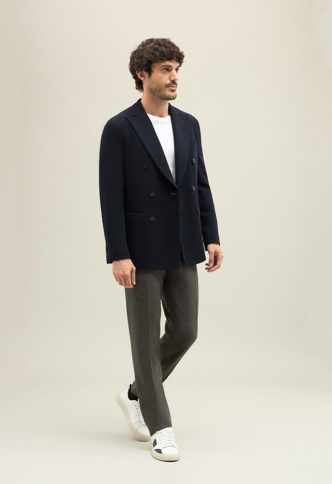 Boglioli Knitted Jersey double-breasted K-Jacket Blue N4302EFA001500150R0790