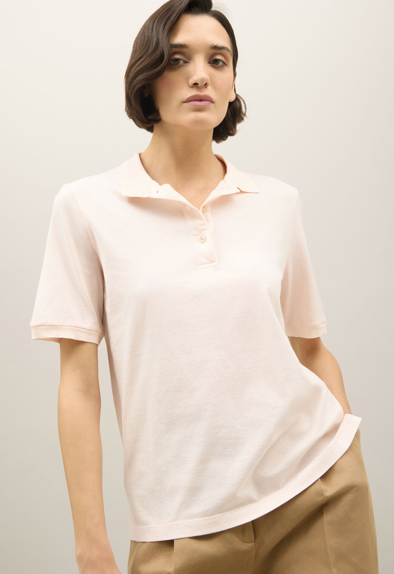 Boglioli Cotton Jersey short-sleeve Polo Pastel Pink 92105TSB5938002150931