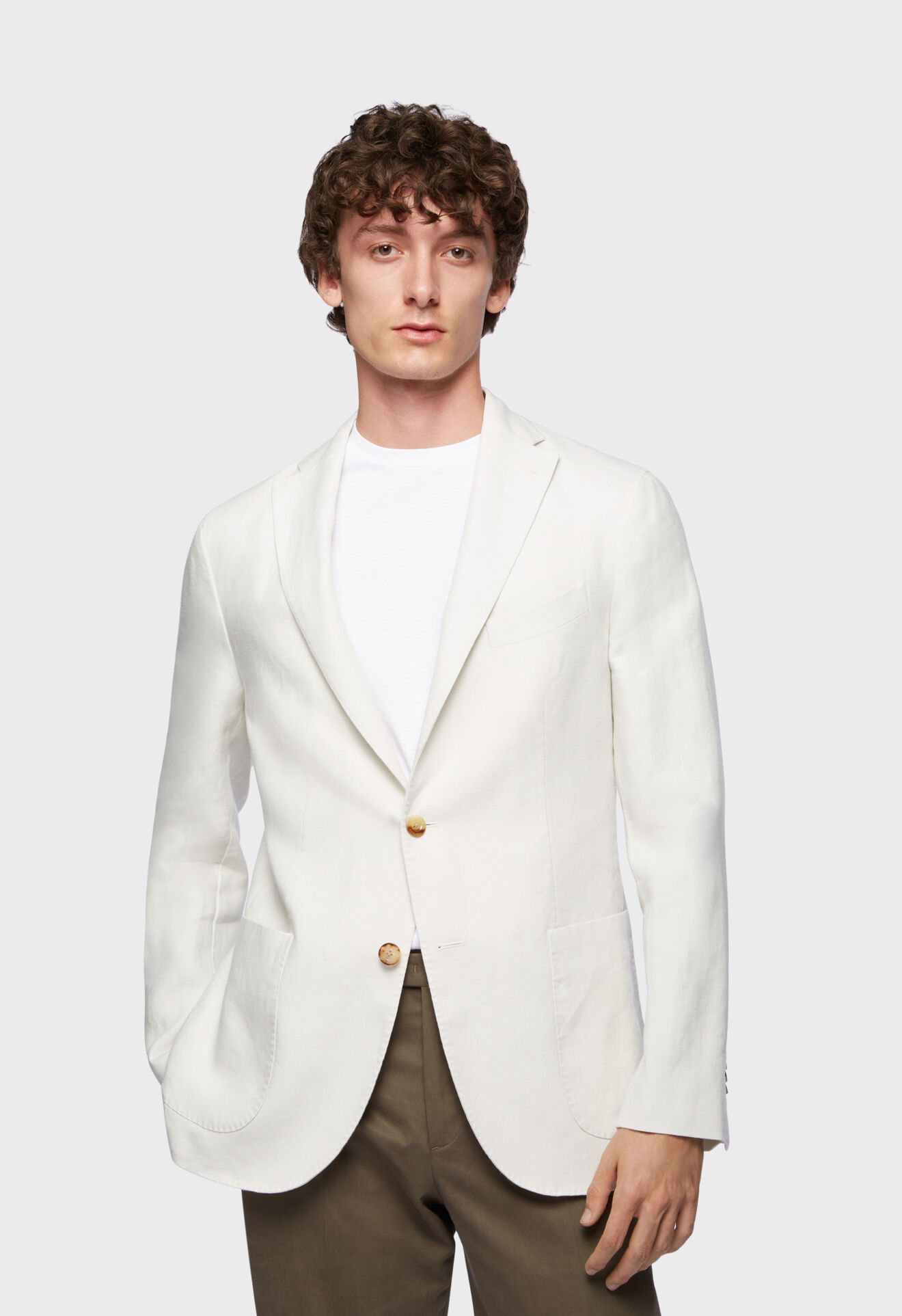 Boglioli Weiße K-Jacket aus 100 % irischem Leinen Farbe Weiß N1302EWBVC10000150R0106