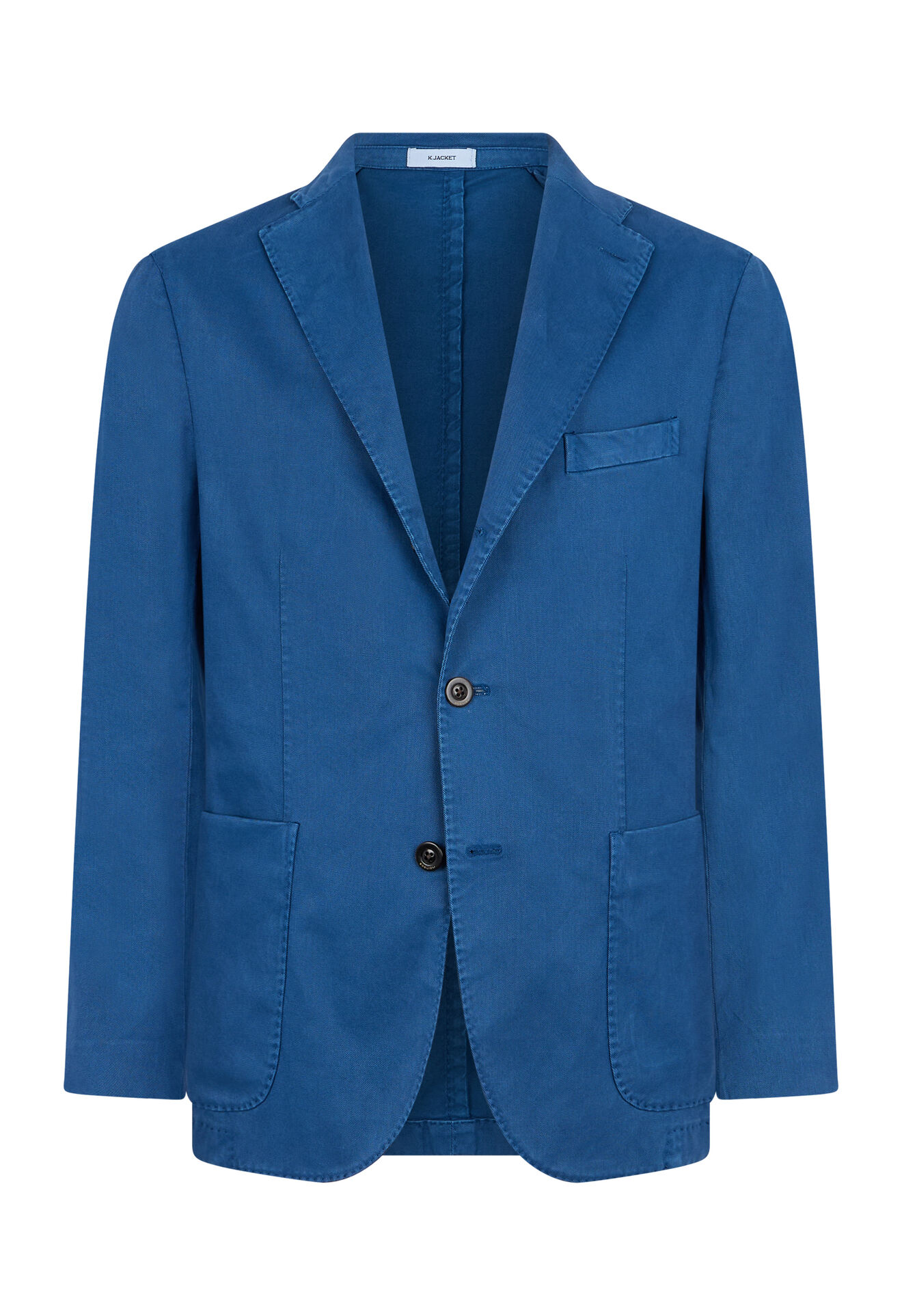 Boglioli St&uuml;ckgef&auml;rbtes K-Jacket aus Baumwolle und Tencel Blau N2902QSB542500150R0772