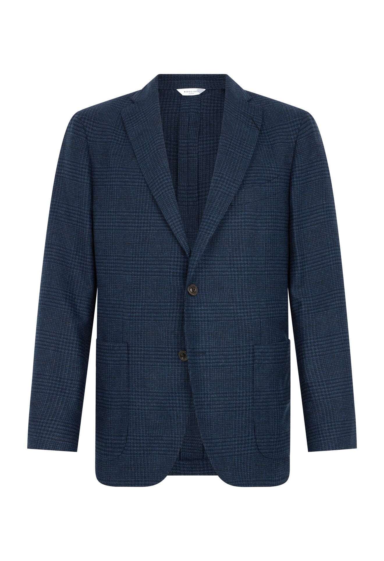 Boglioli Prince of Wales Wool blend K-Jacket Blue N1302EFB502500150R0780