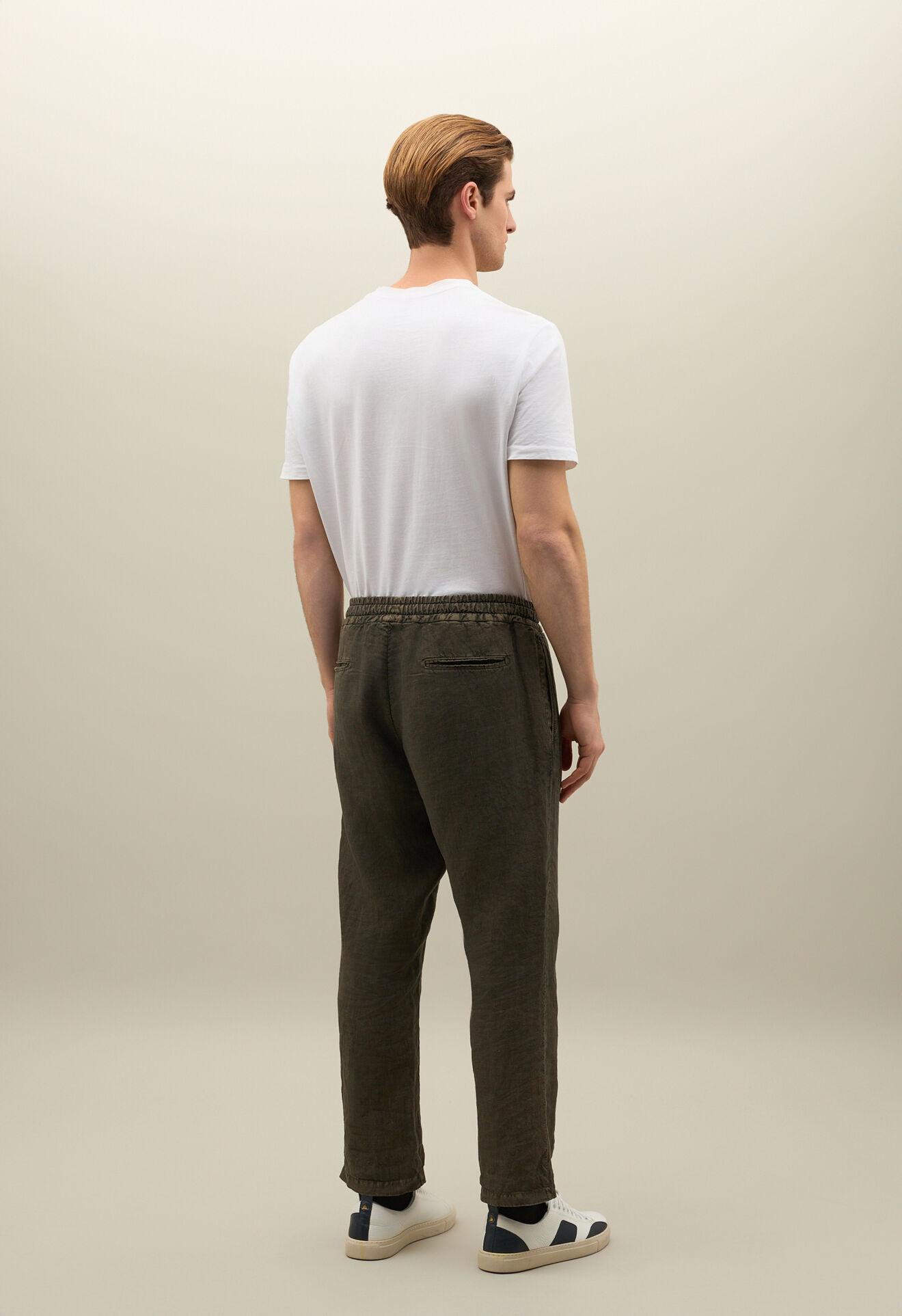 Boglioli Garment Dyed Linen comfort Trousers Moss 89895QSB5752001080585