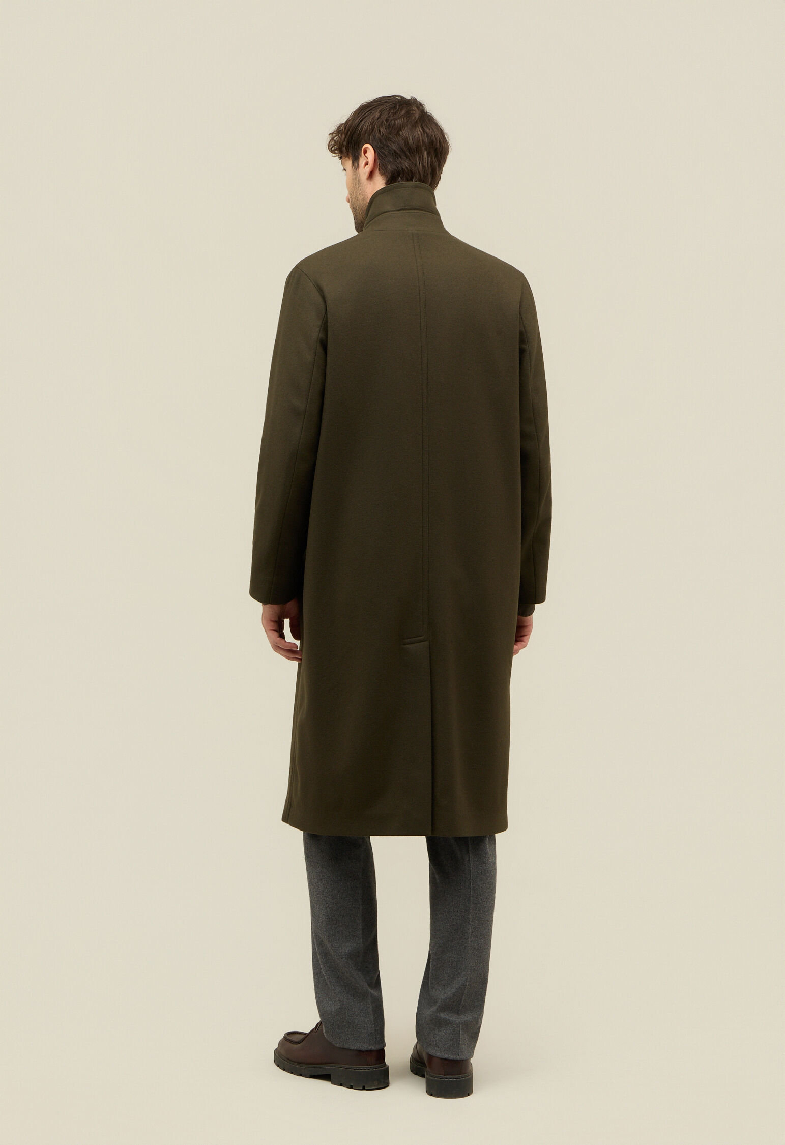 Wool Felt Loden Coat in Green: Luxury Italian Coat for Men | Boglioli®
