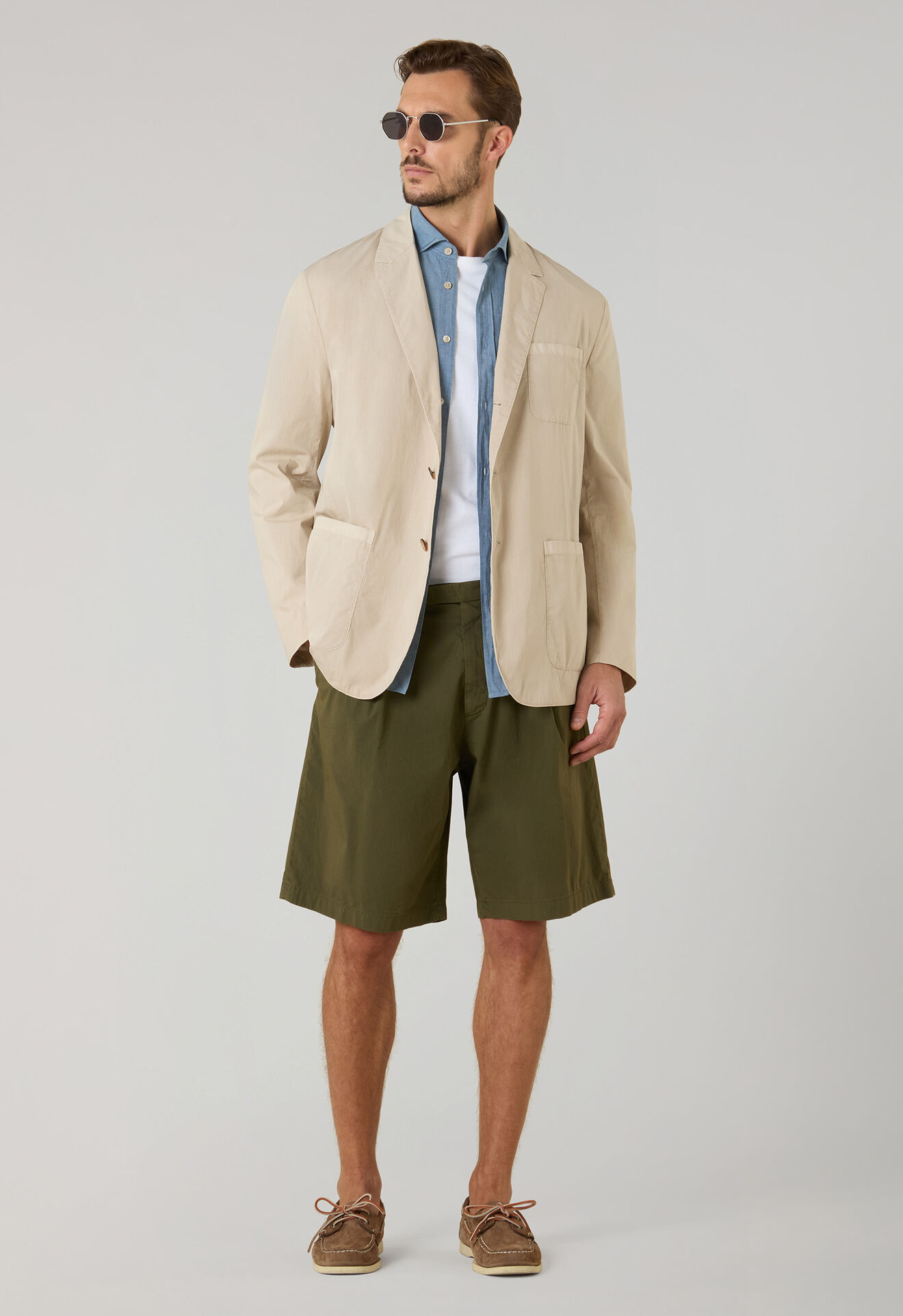 Boglioli Garment Dyed Popeline Papier Khaki Jacket Linen 63601QSB641800109R0215