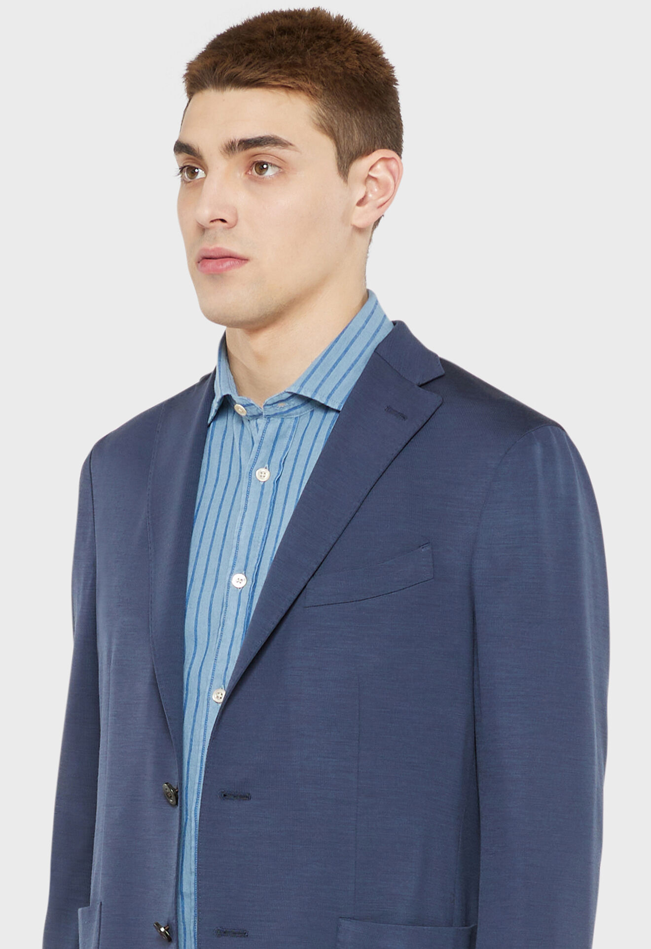 Boglioli Giacca K-Jacket in 100% jersey di lana vergine Blu scuro Blu scuro N1302EBTC70100150R0780