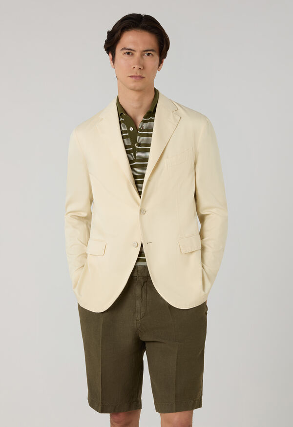 Boglioli Garment Dyed Cotton Cashmere Satin Dover Jacket Cream X2202QSB640100123R0811