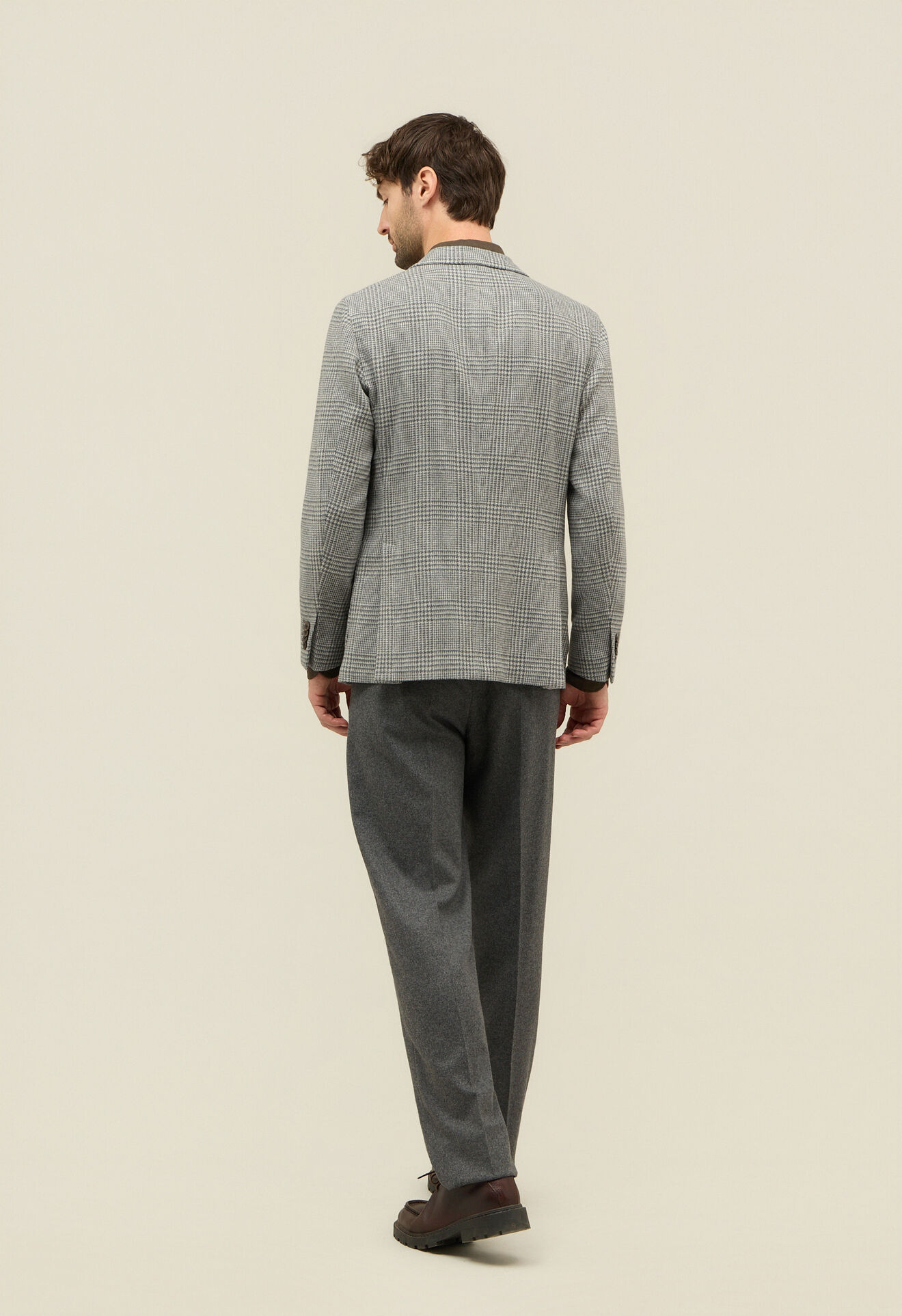 Boglioli Prince of Wales Soft Wool Cashmere blend K-Jacket Grey N1302EFB500700150R0830