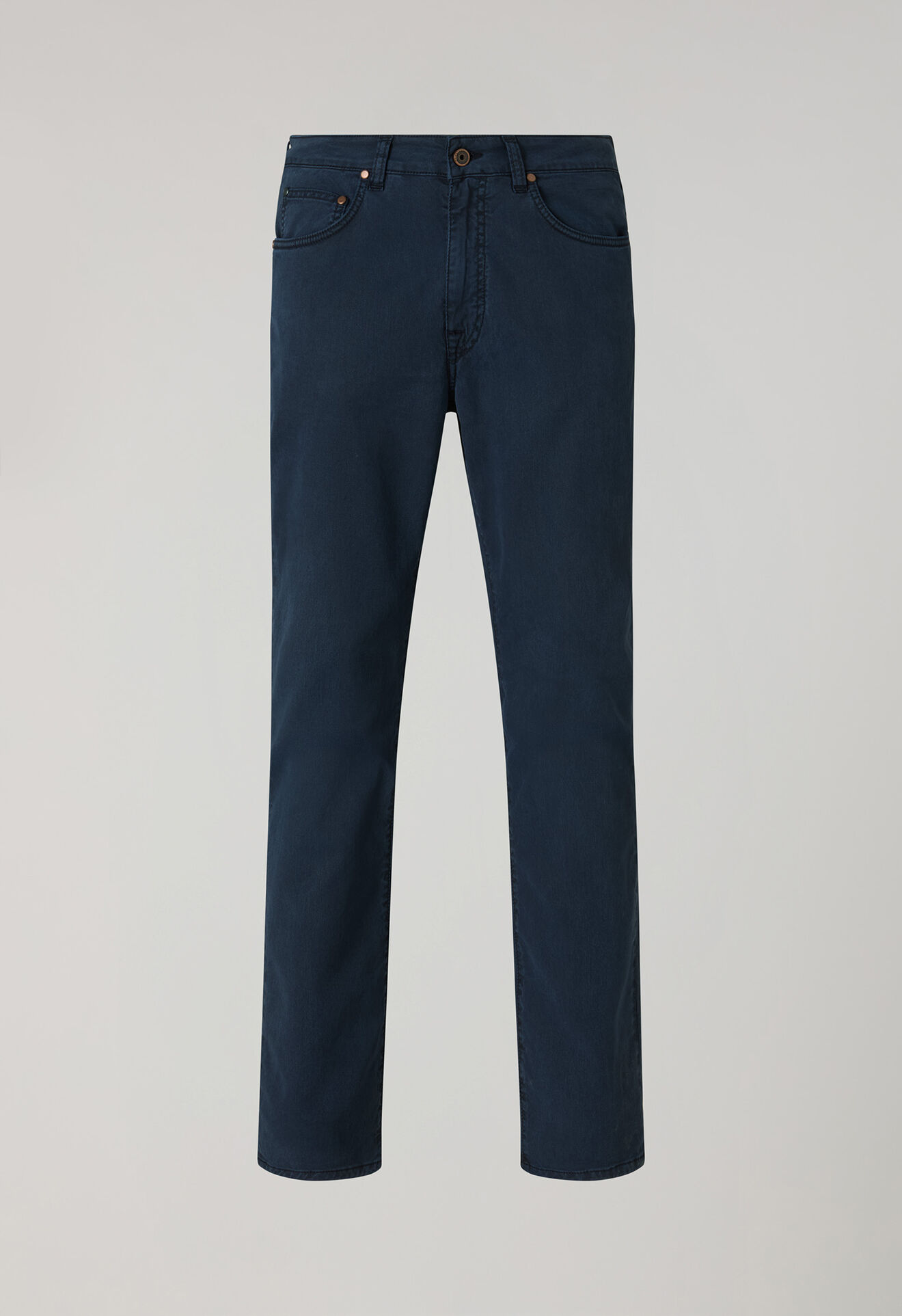 Boglioli Garment Dyed Cotton Silk 5-Pocket Trousers Blue 89889QSB3754001080784