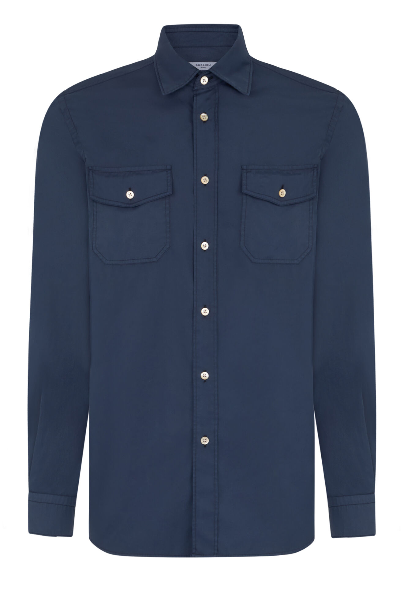 Boglioli Garment-dyed poplin Shirt Blue 589TSB4857001080793