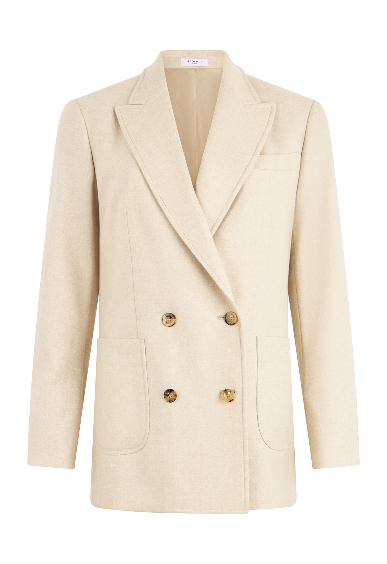 Boglioli Blended Wool Maia Blazer Light Beige ZD0333FB4942002D10160