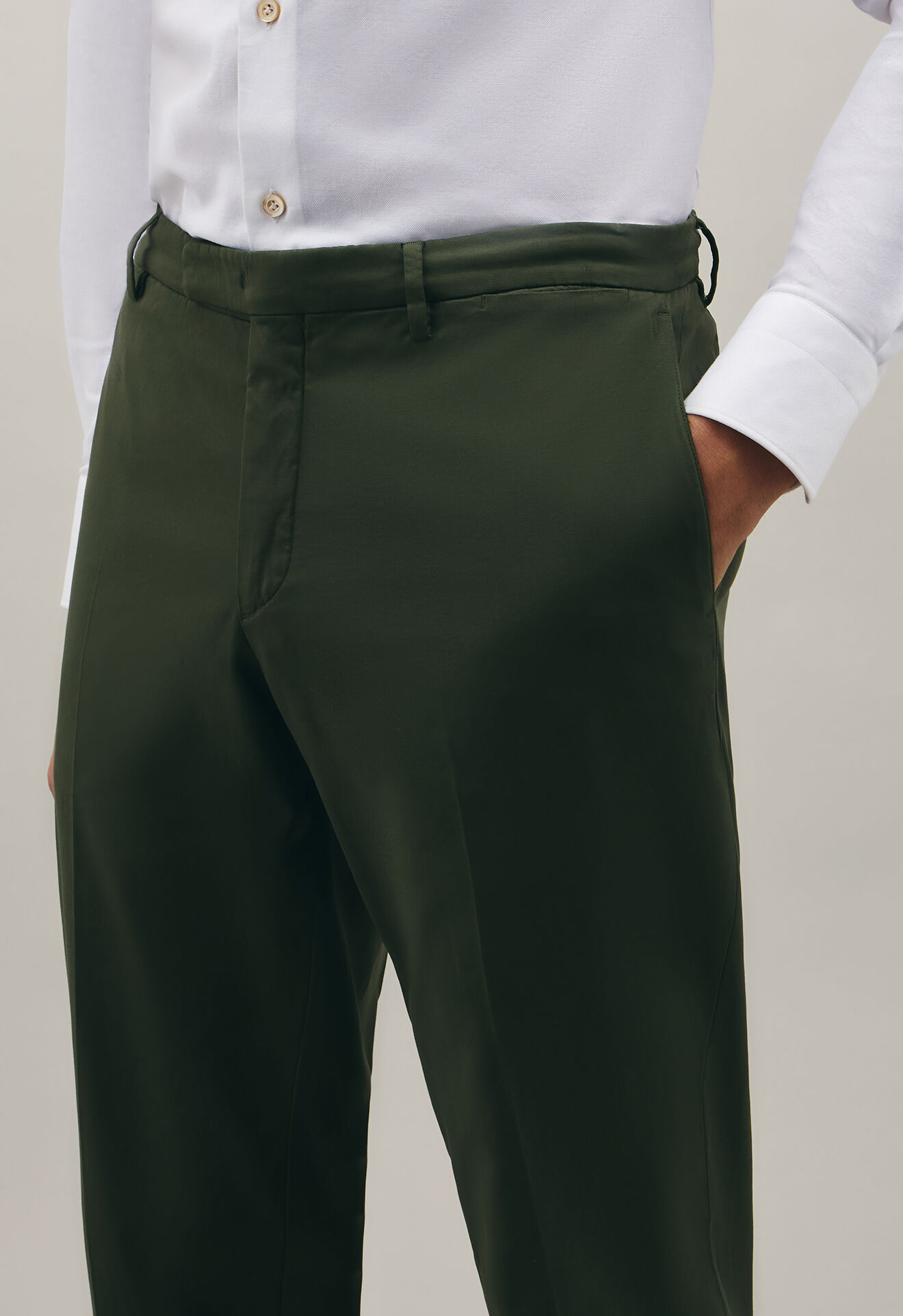 Boglioli Comfort Cotton Slim Chinos Green 80882QSA0406001086R0565