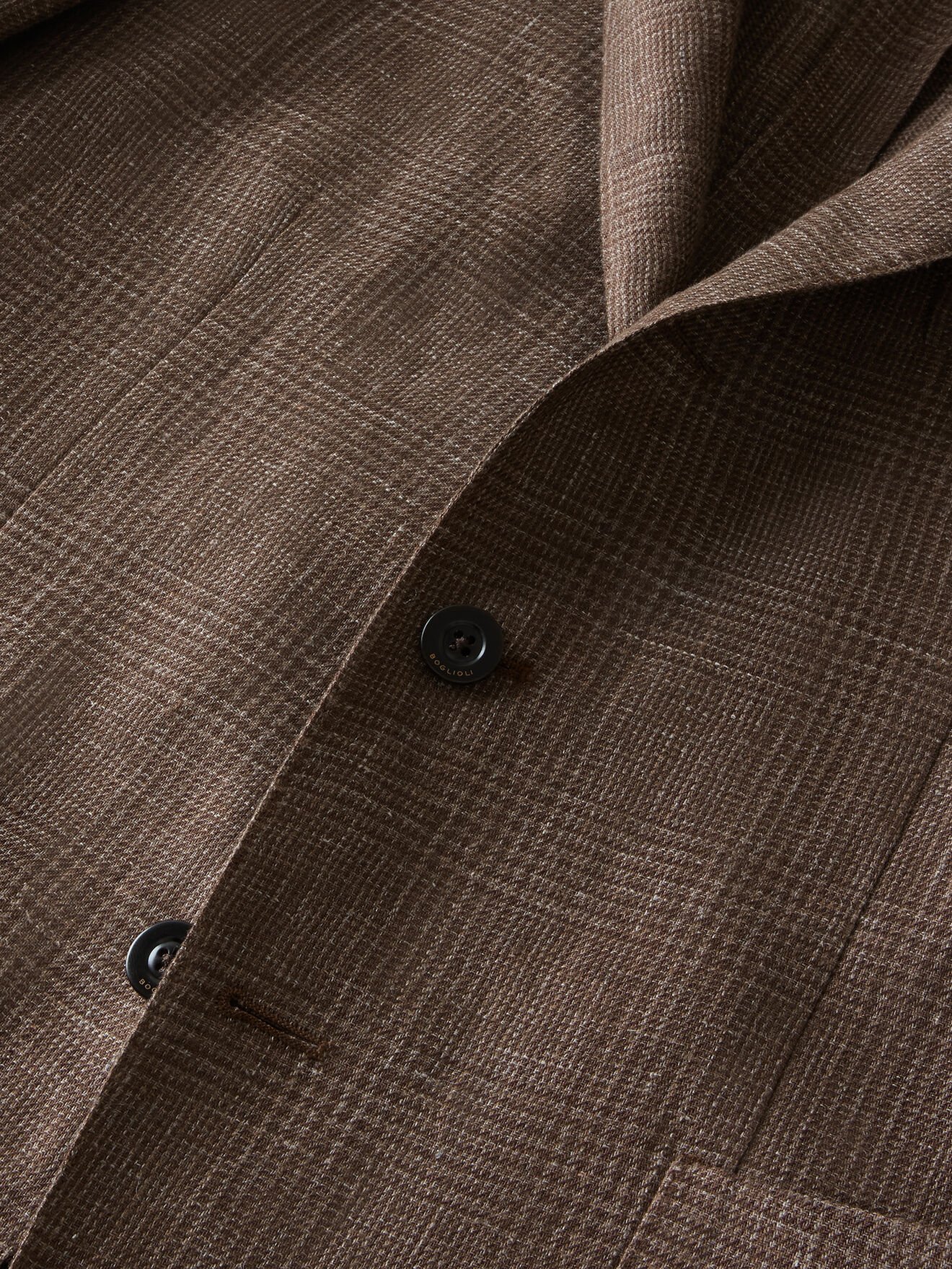 Boglioli Linen Prince of Wales K-Jacket Brown N2902ESB600900150R0460