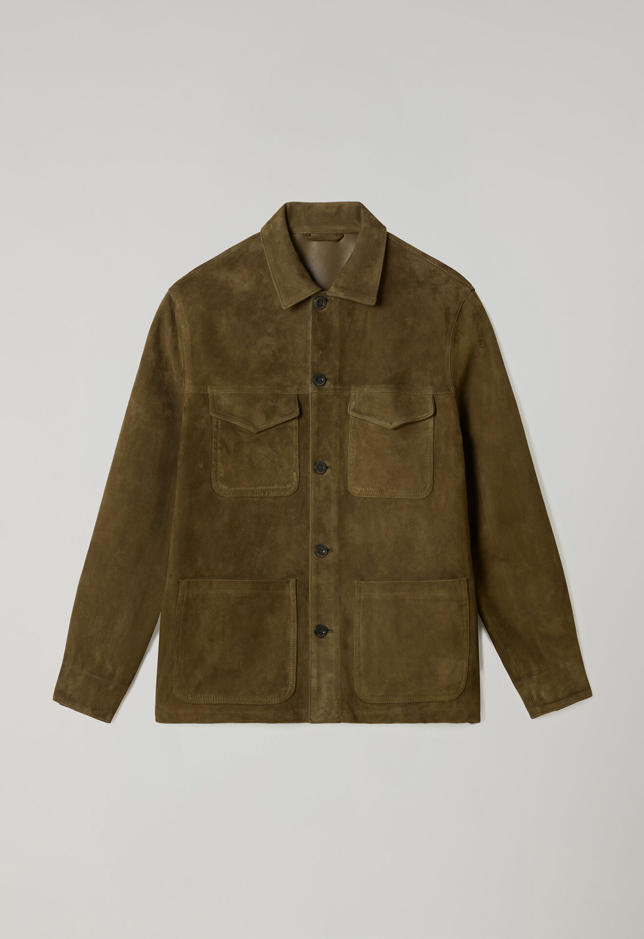 Boglioli Suede Workwear Jacket Dark Khaki OCP509SB5901001800560