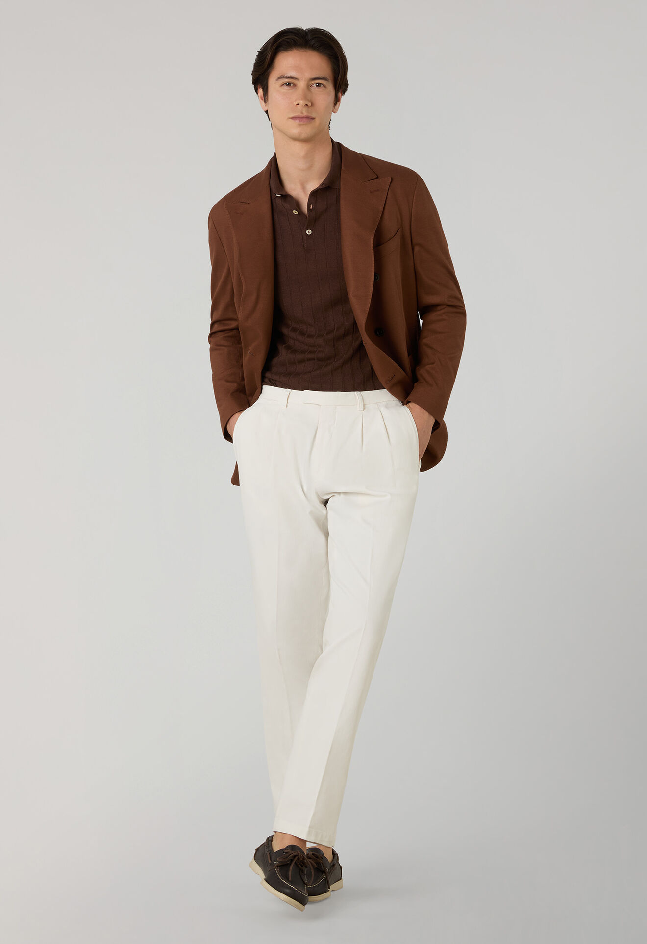 Boglioli Cotton Jersey double-breasted Dover Jacket Cinnamon X4302ESB502400123R0440