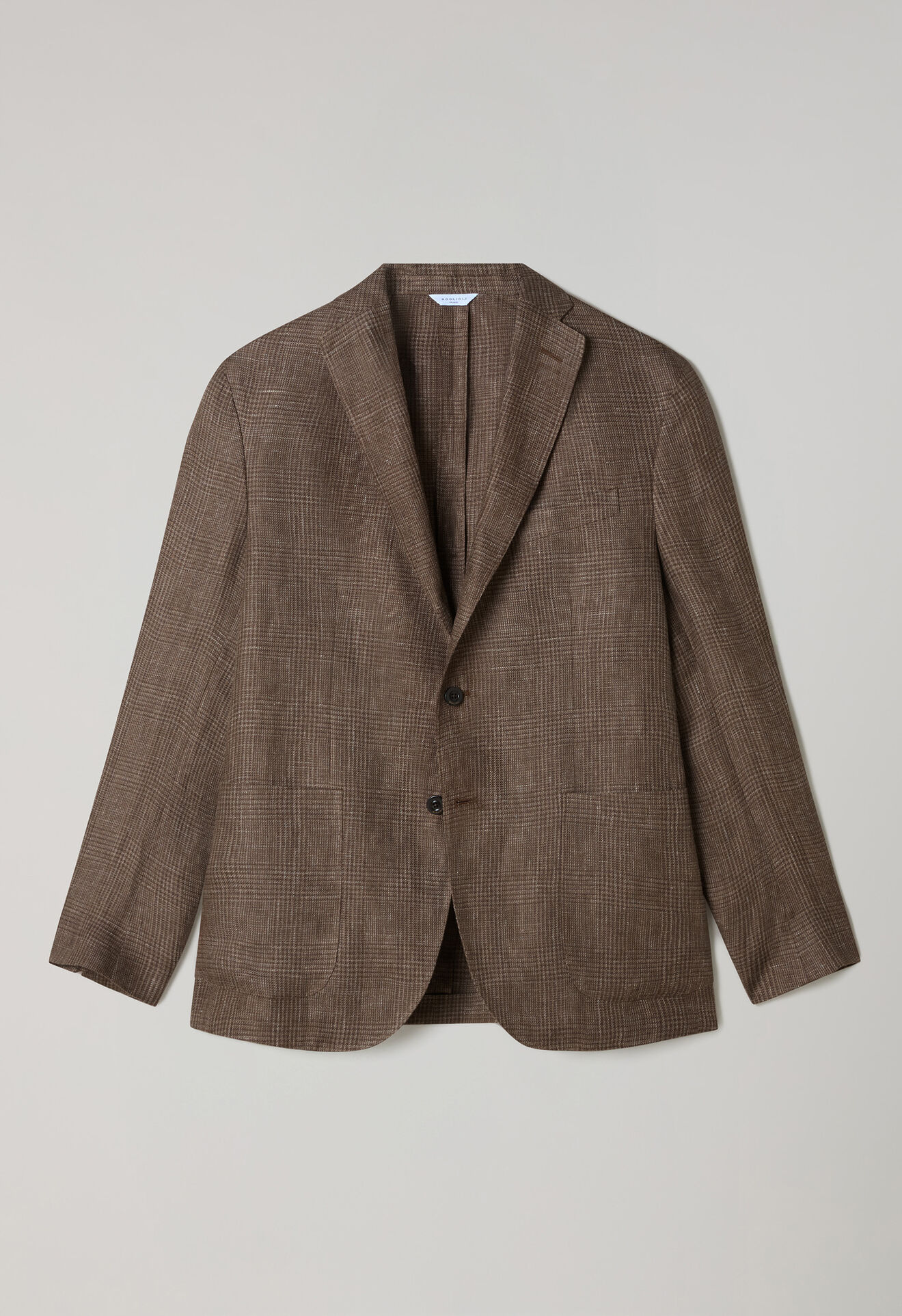 Boglioli Linen Prince of Wales K-Jacket Brown N2902ESB600900150R0460