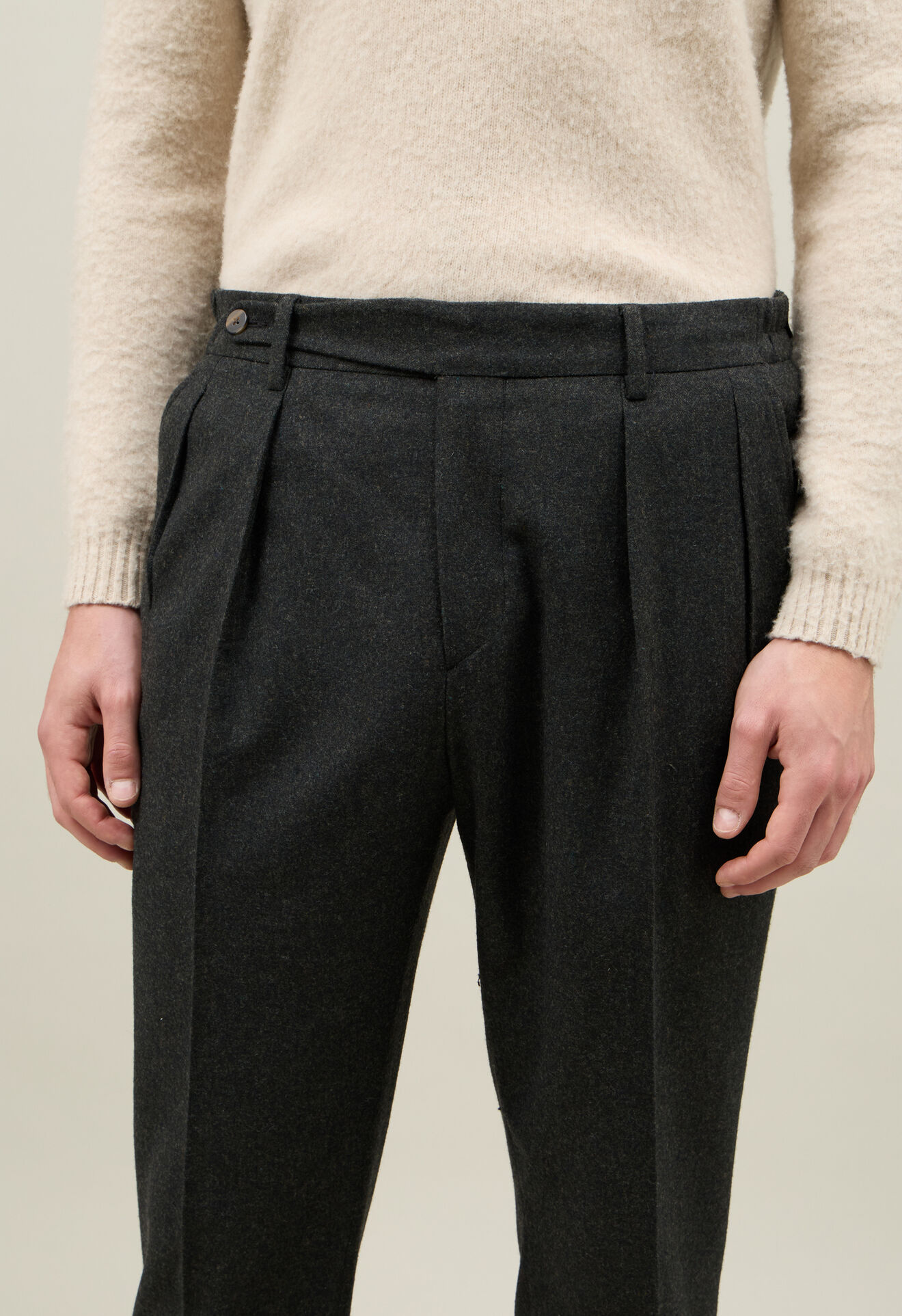 Boglioli Flannel Mario Trousers Dark Green 89898FB5108001080590