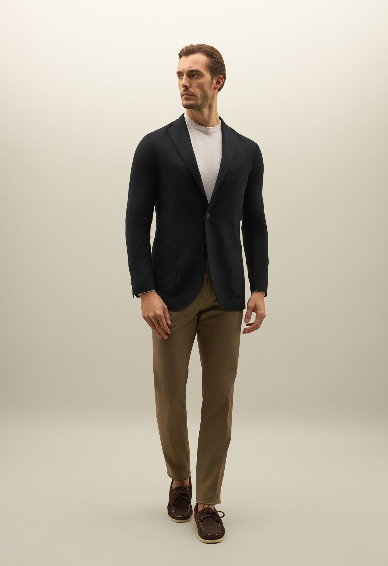 Boglioli K-Jacket aus leichter Wolle mit Wabenstruktur Schwarz N1302ESA053400150L0990