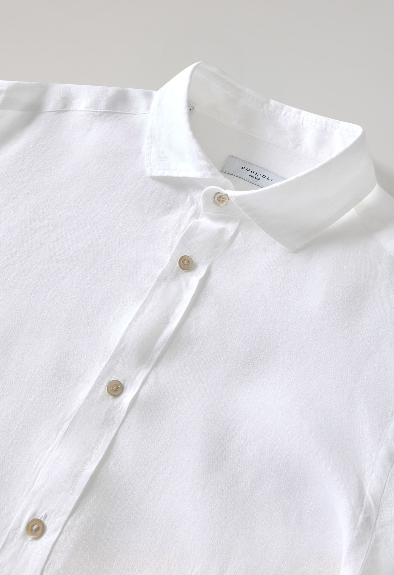 Boglioli Garment Dyed Linen tailored Shirt White 612TSB6850001080101
