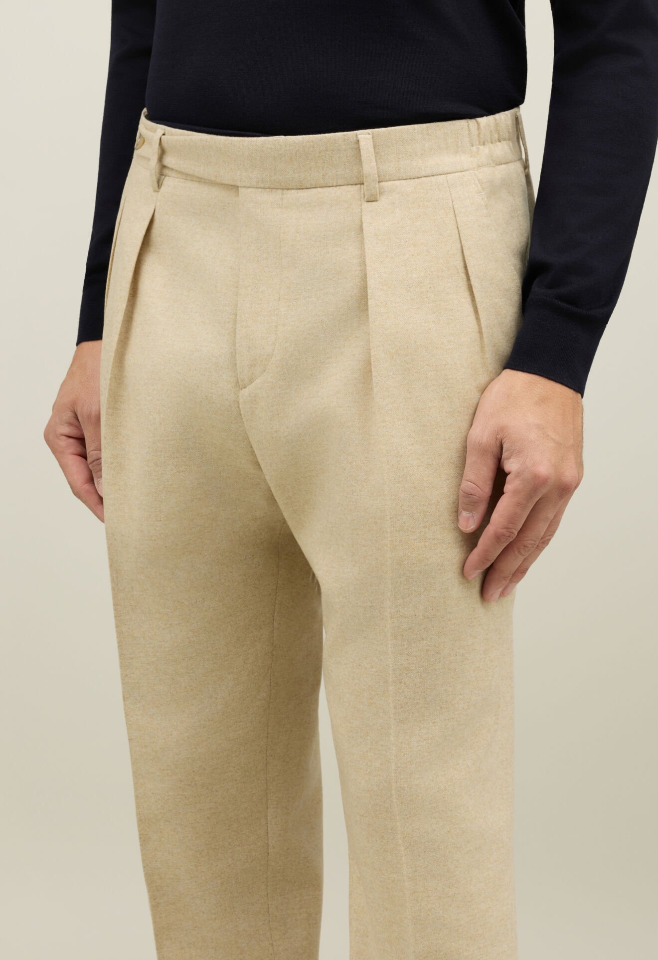Boglioli Flannel Mario Trousers Beige 89898FB5108001080250