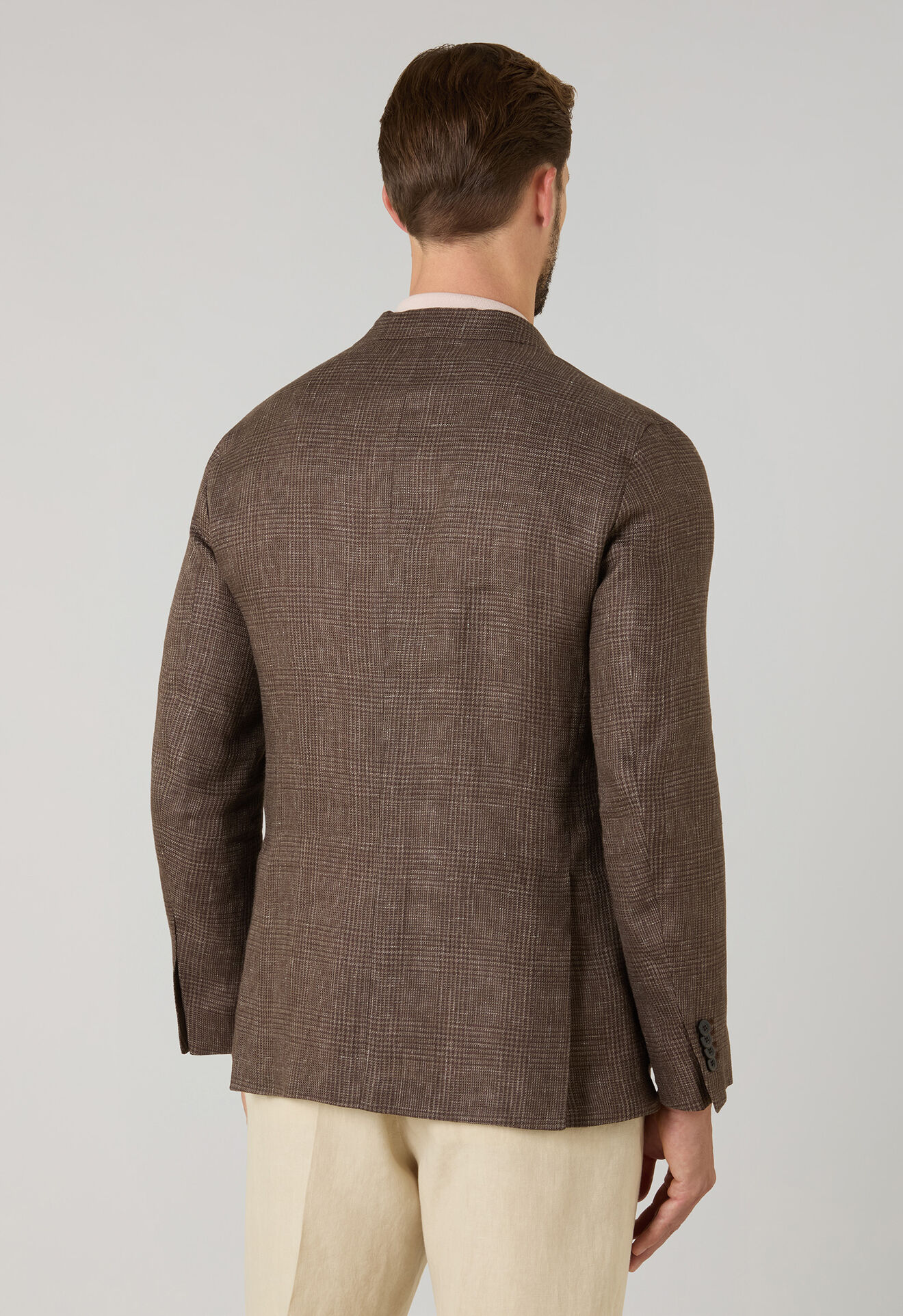 Boglioli Linen Prince of Wales K-Jacket Brown N2902ESB600900150R0460